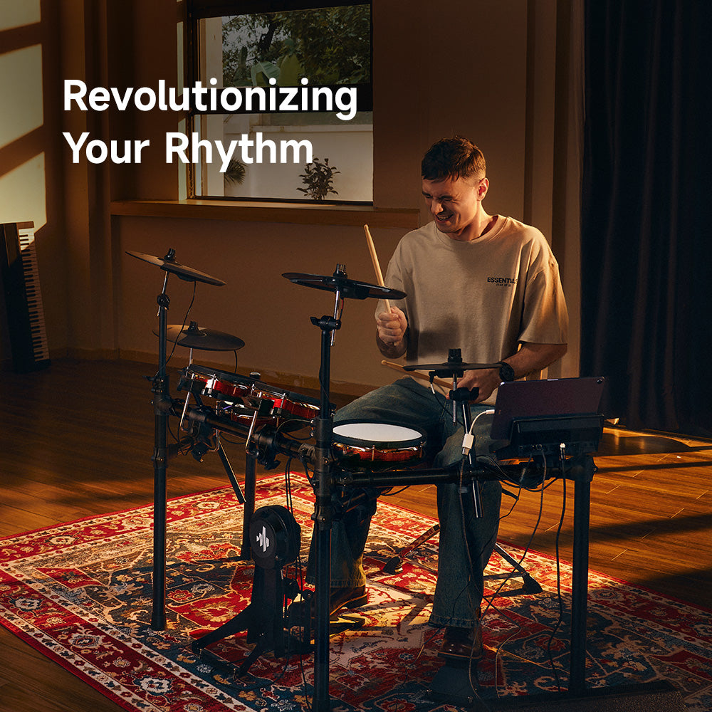 Donner DED-300X Electric Drum Set - Realistic Drumming with Superior Cymbal Setup & Innovative Design
