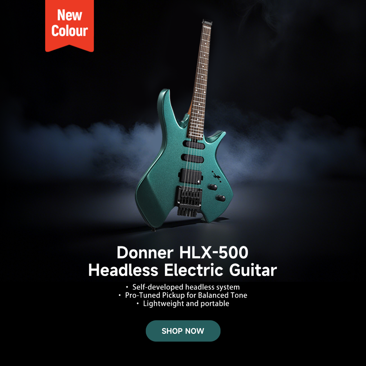 Donner HLX-500 Headless Electric Guitar New Colours Released