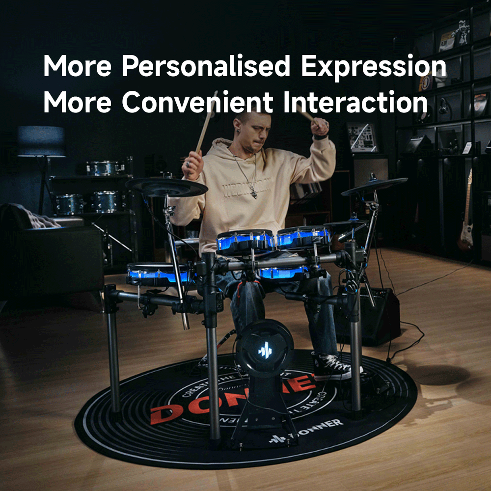 Donner BackBeat Electric Drum Set – Interactive Lighting & Touch Panel