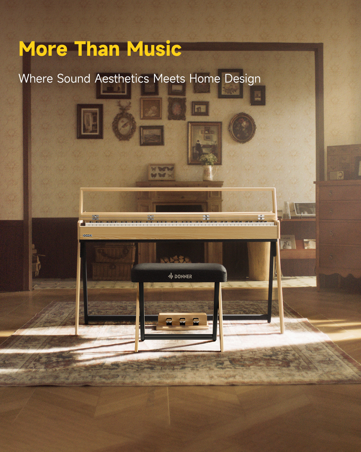 Donner OURA™ R300 Home Digital Piano-Light Wood##