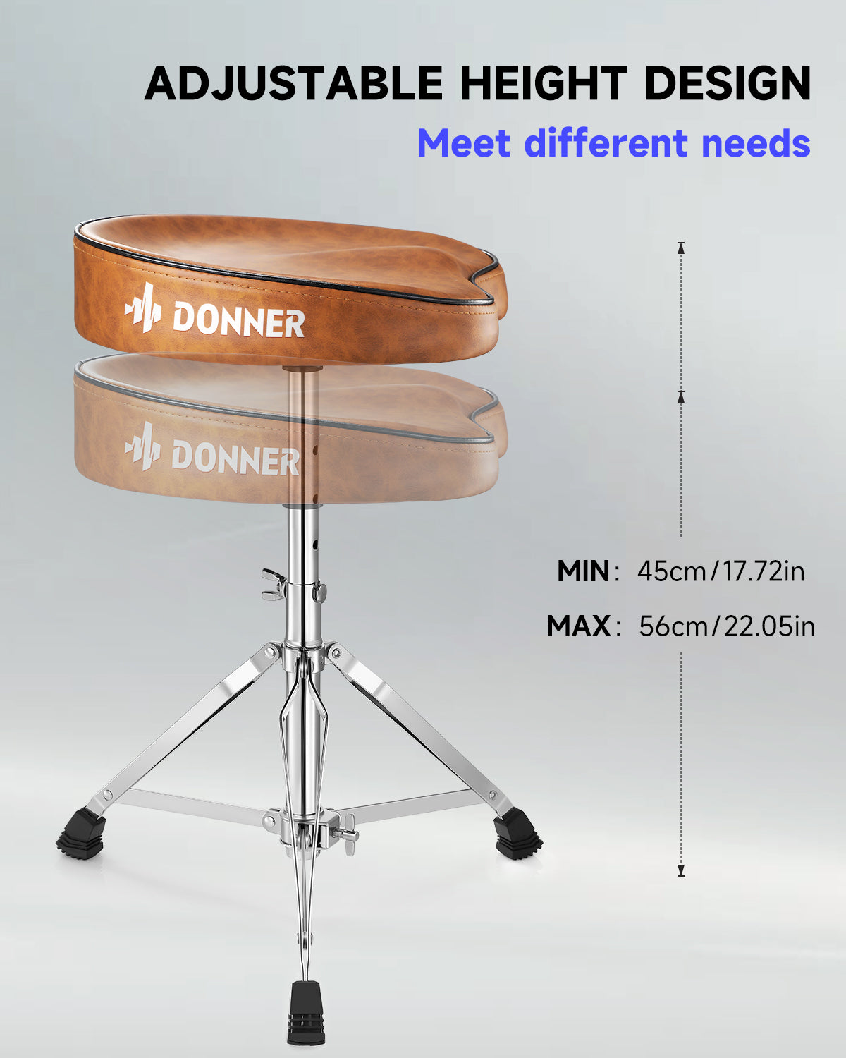Tabouret de batterie marron Donner DT-50