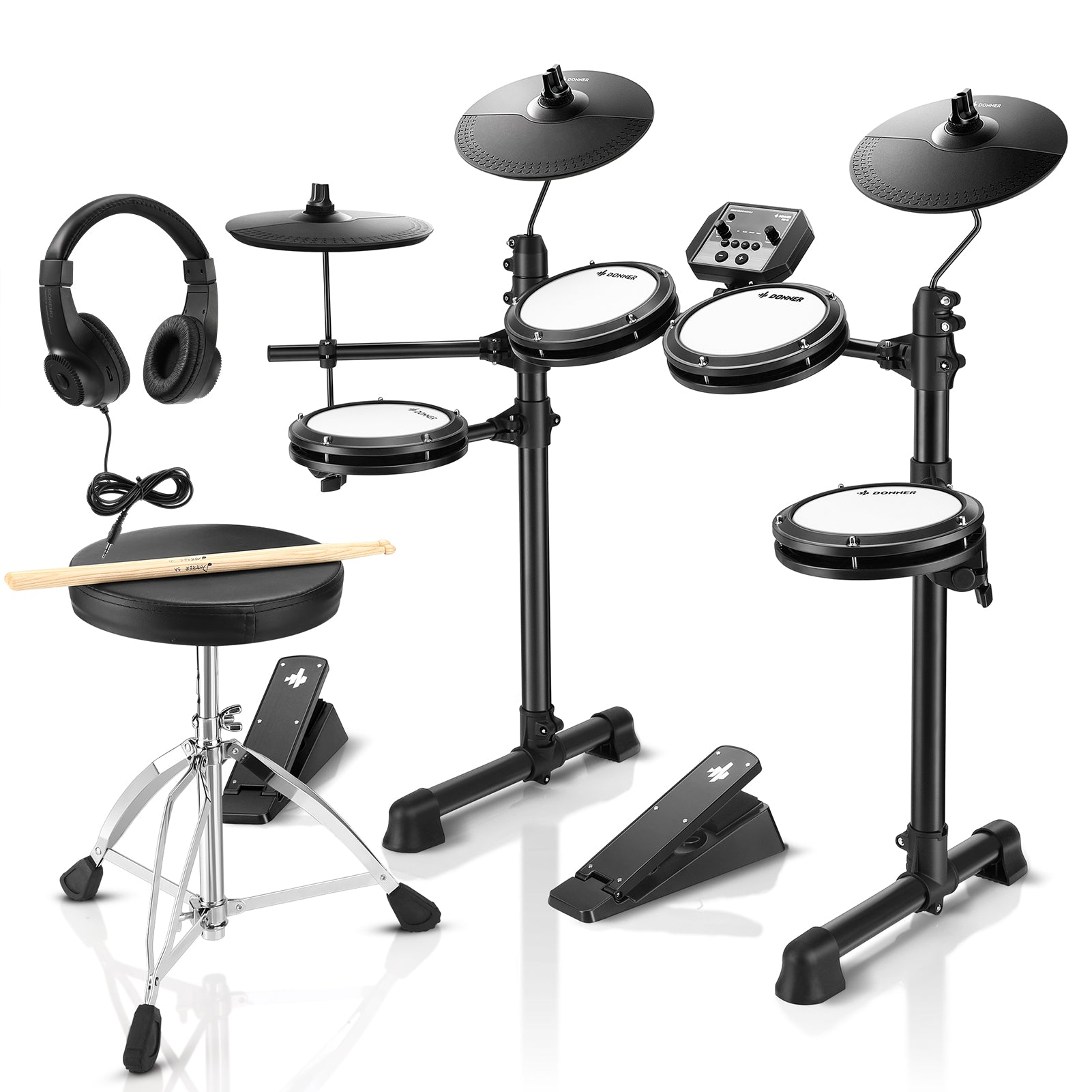 donner-ded-80-best-electronic-drum-kit-for-beginners-with-headphones-drum-throne