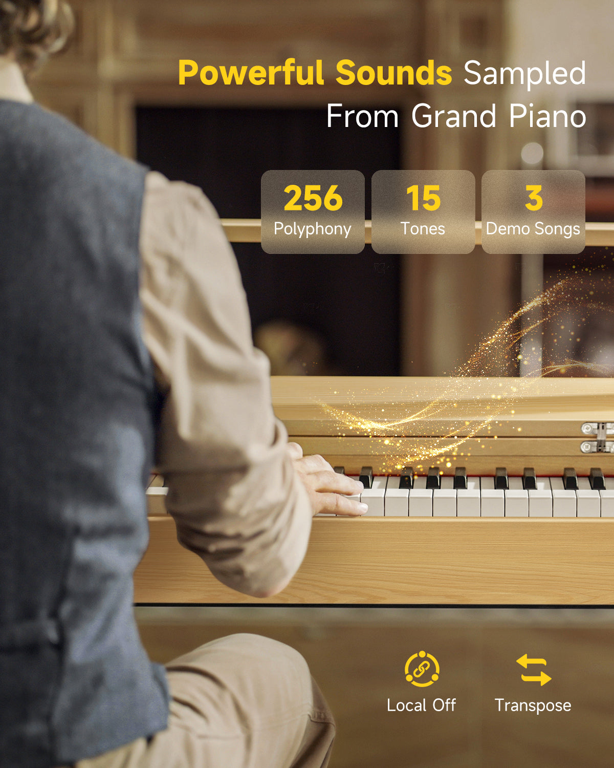 Donner OURA™ R300 Home Digital Piano-Light Wood##