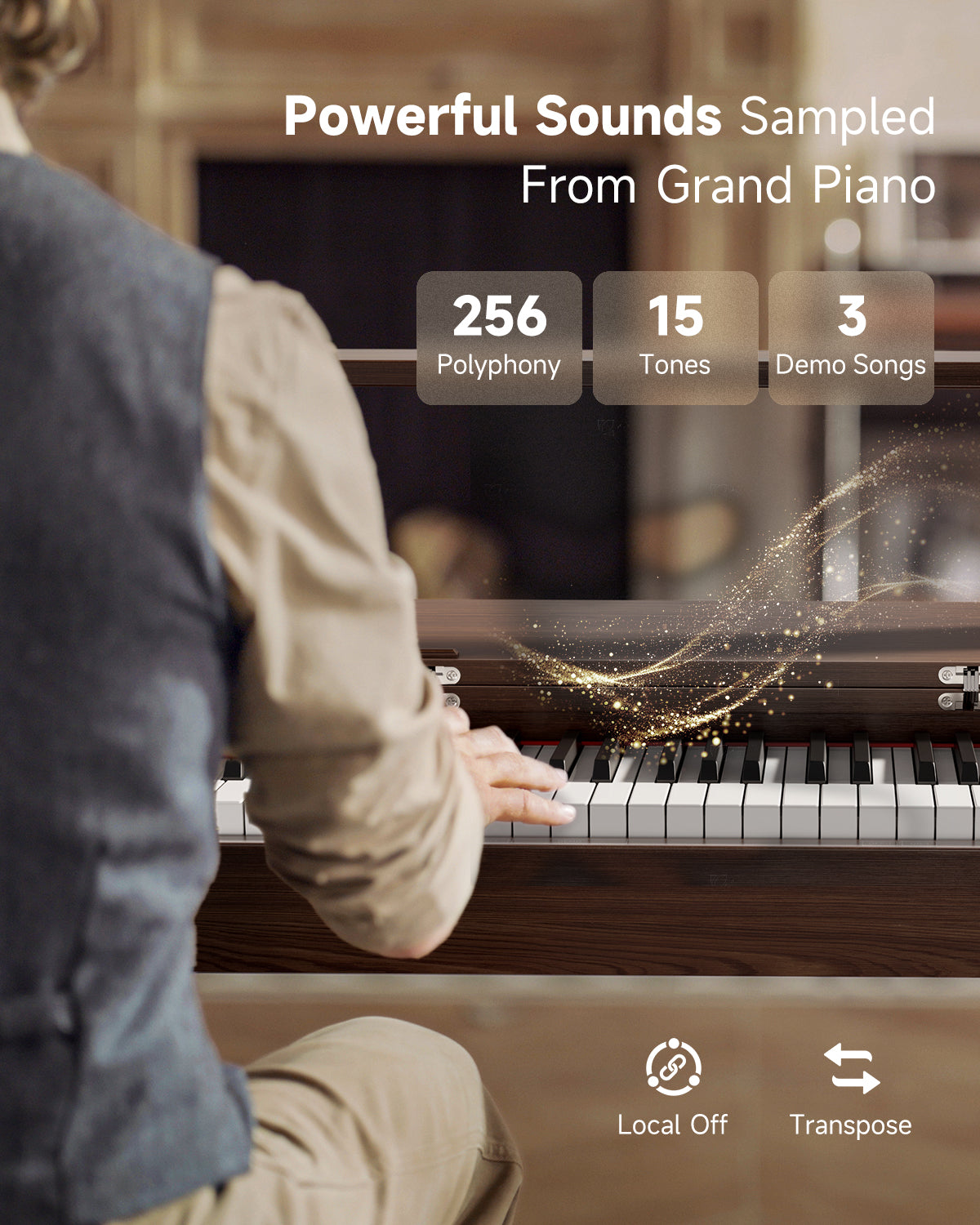 Donner OURA™ R300 Home Digital Piano-Walnut##