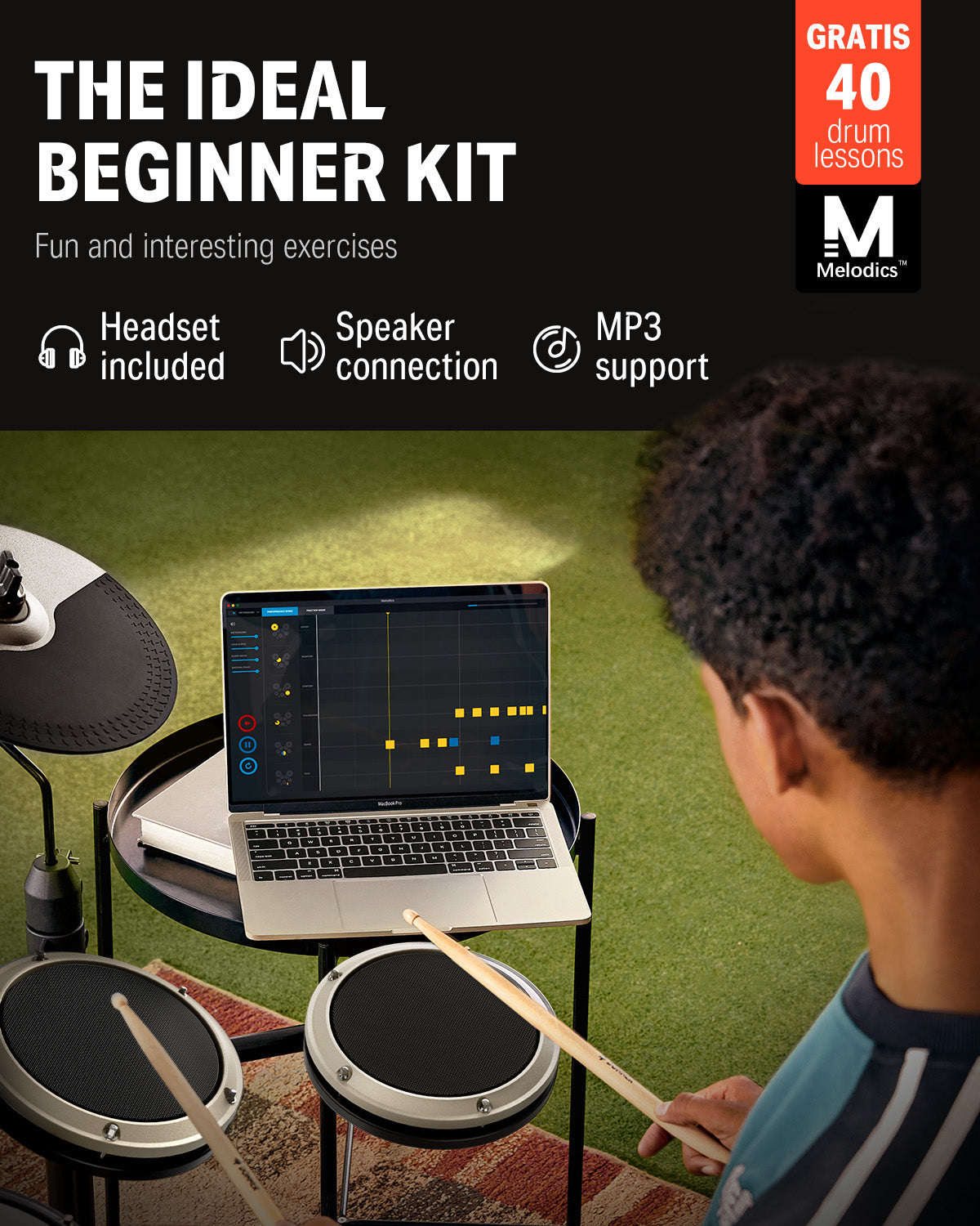 Donner DED-80 Best Electronic Drum Kit For Beginners White