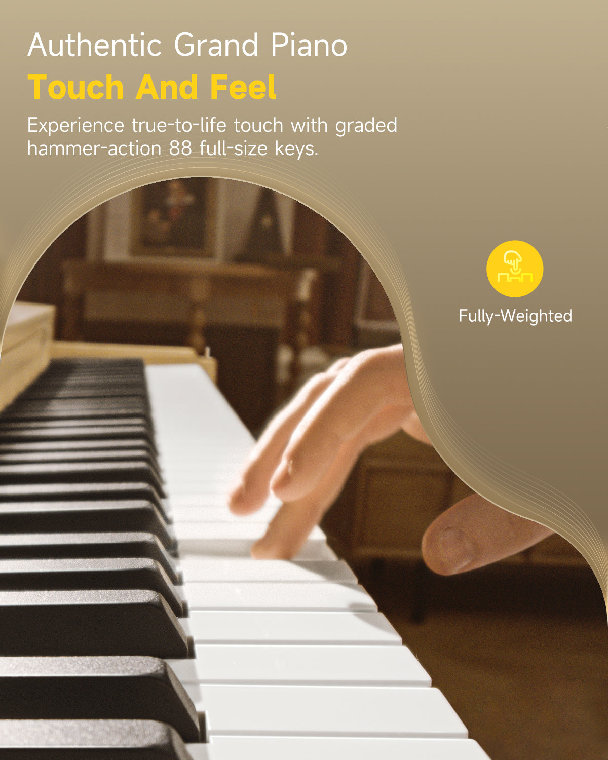 Donner OURA™ R300 Home Digital Piano-Light Wood##