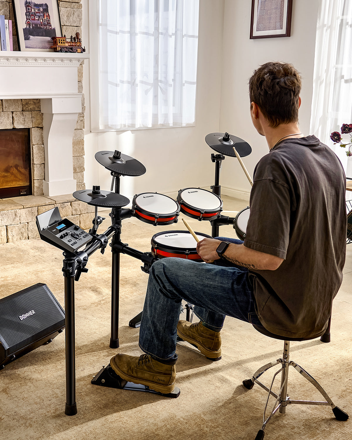 Donner DED-200X Electronic Drum Set-5 Drum 4 Cymbal Set (New Version)##