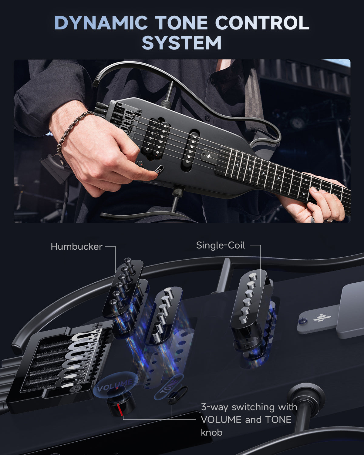 Donner HUSH-X Electric Guitar Kit for Travel-Black##