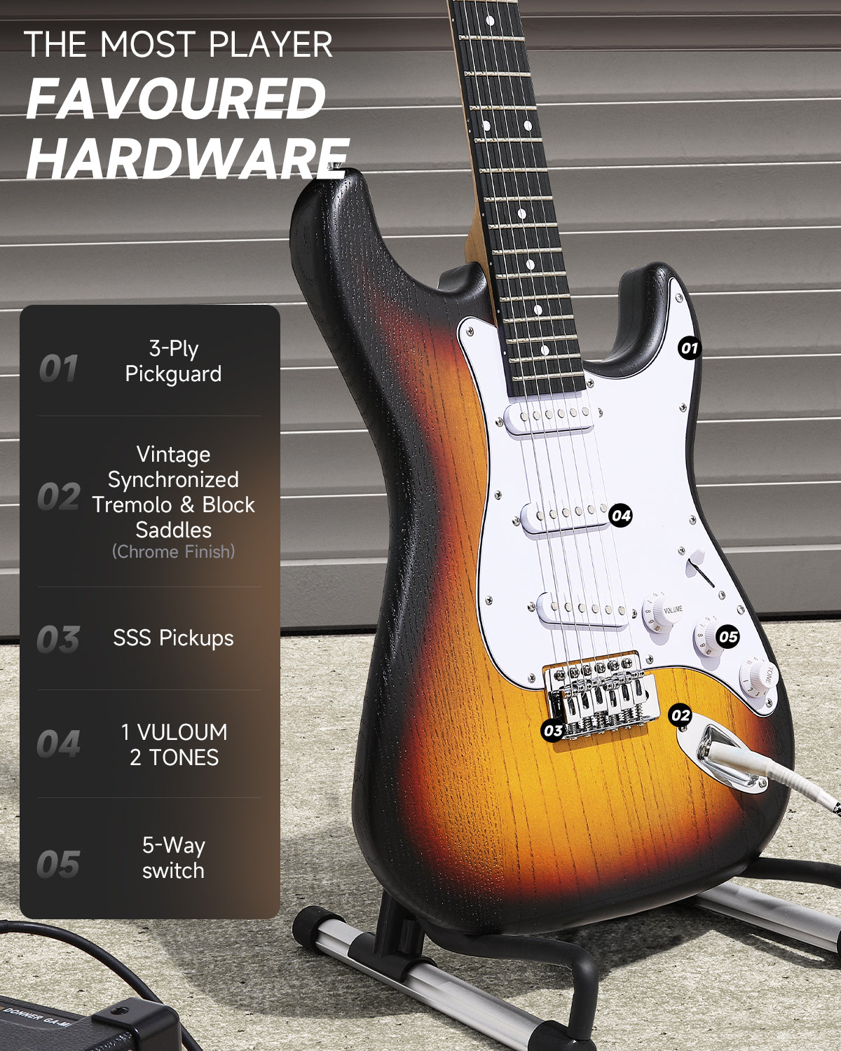 Donner DST-80 Electric Guitar-Brown##