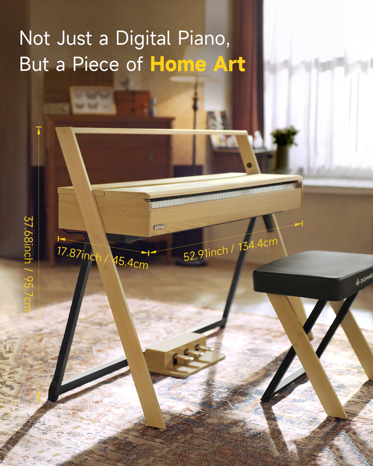 Donner OURA™ R300 Home Digital Piano-Light Wood##