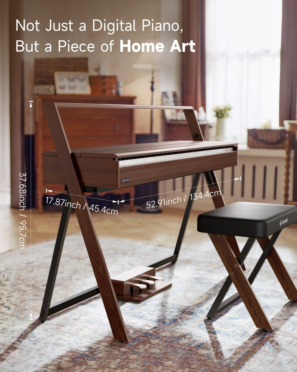 Donner OURA™ R300 Home Digital Piano-Walnut##