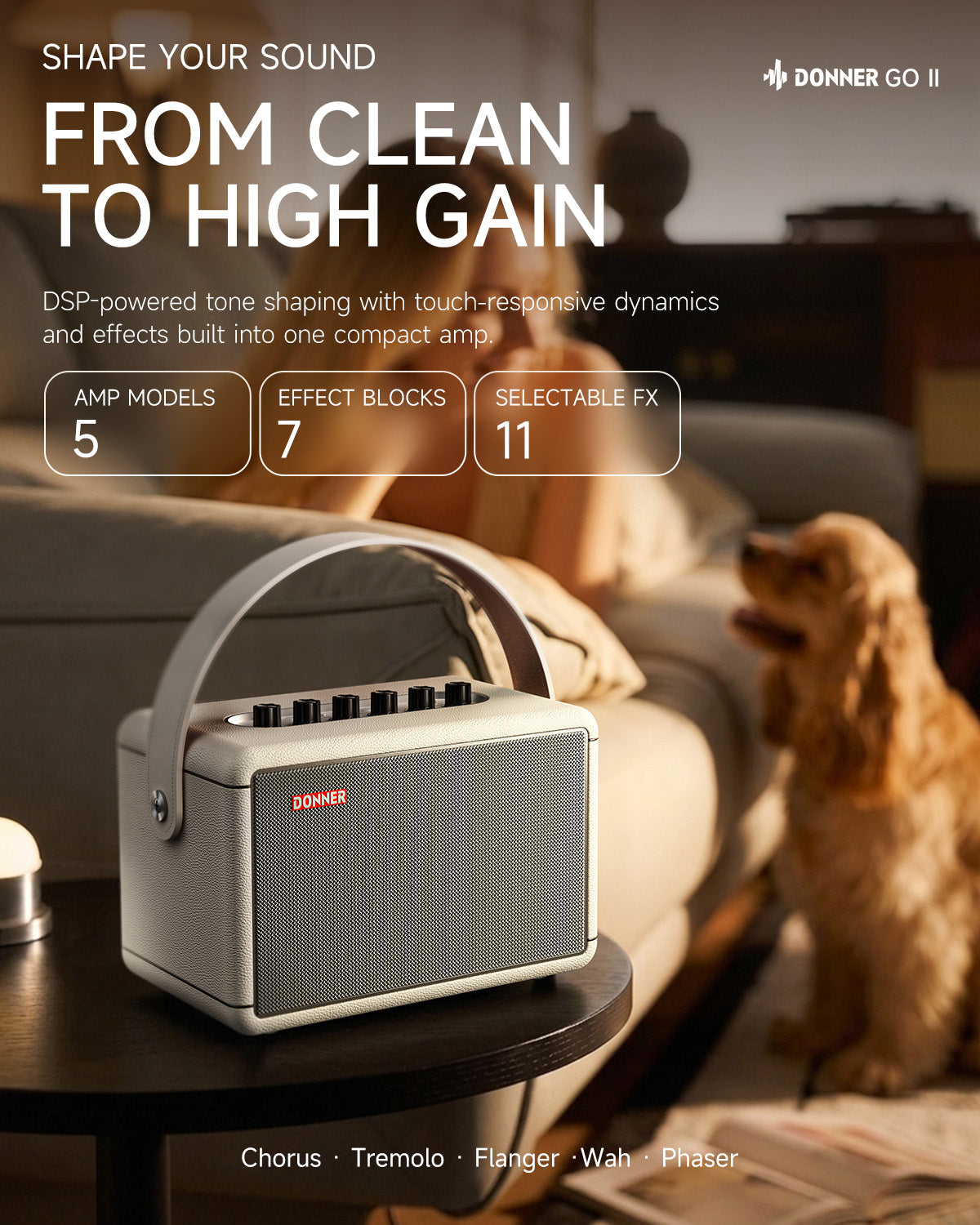DONNER GO II Electric Guitar Amplifier-White##