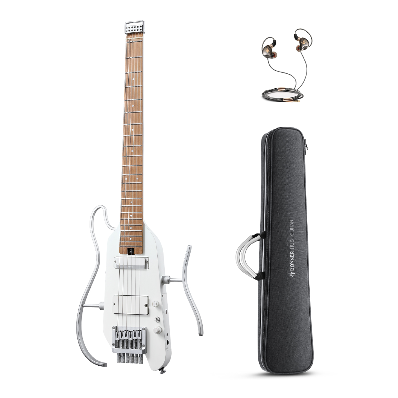 Donner HUSH™ X PRO Electric Guitar-White##