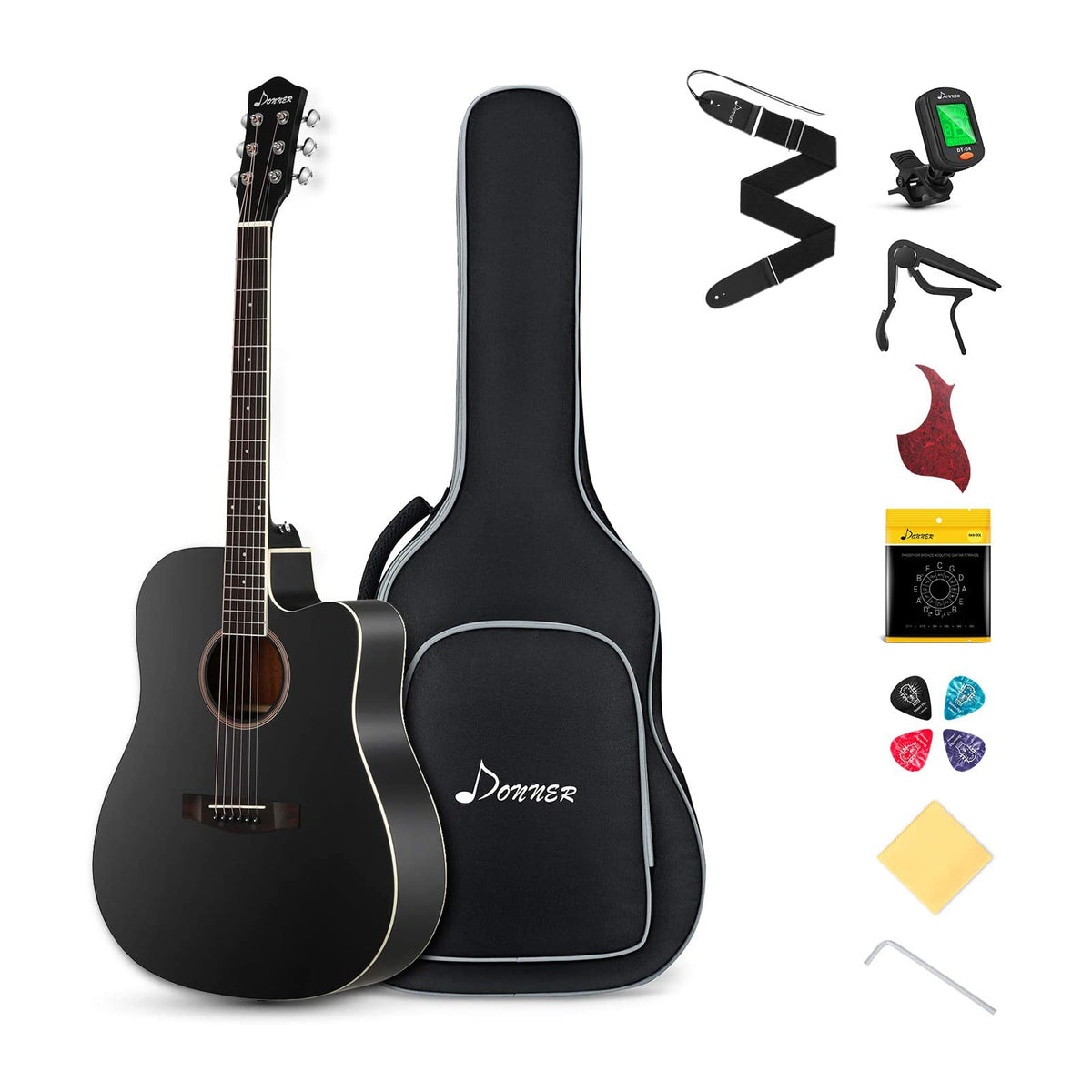 DAG-1CB Acoustic Guitar Kit – Full Size 41” for Beginners -Donner