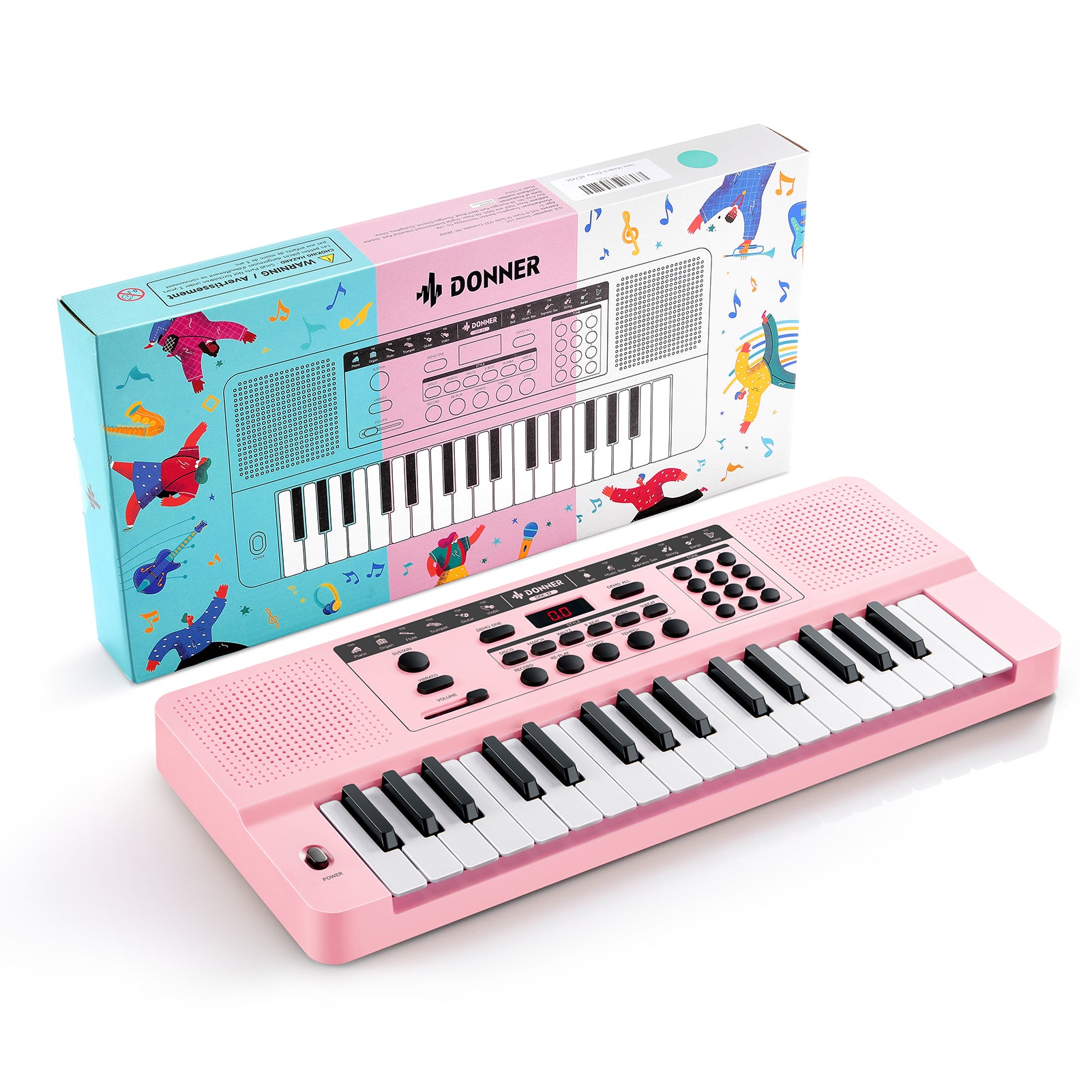 Donner DEK-32 32 keys Electronic Keyboard-Pink
