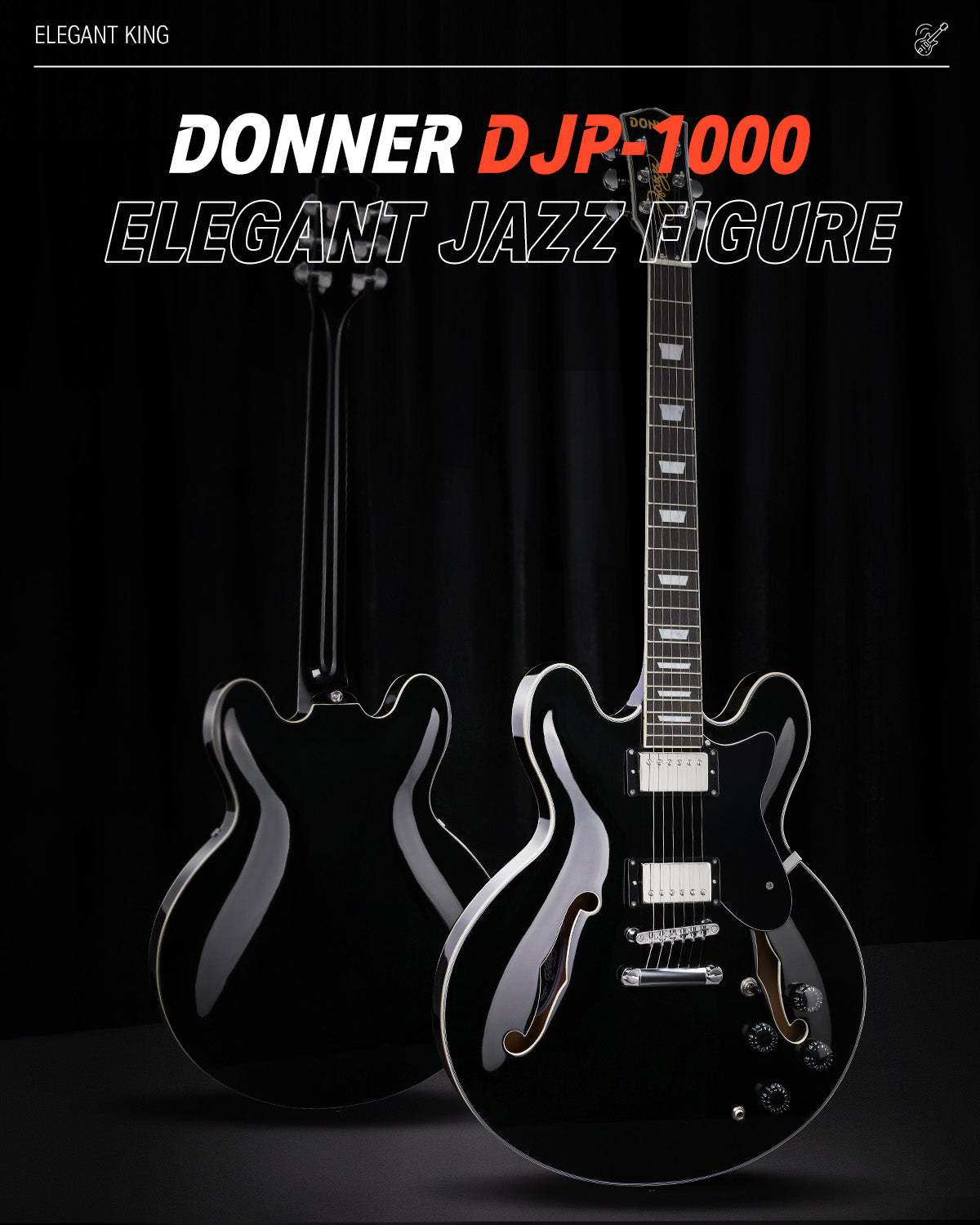 Donner DJP-1000 Electric Guitar-
Black##