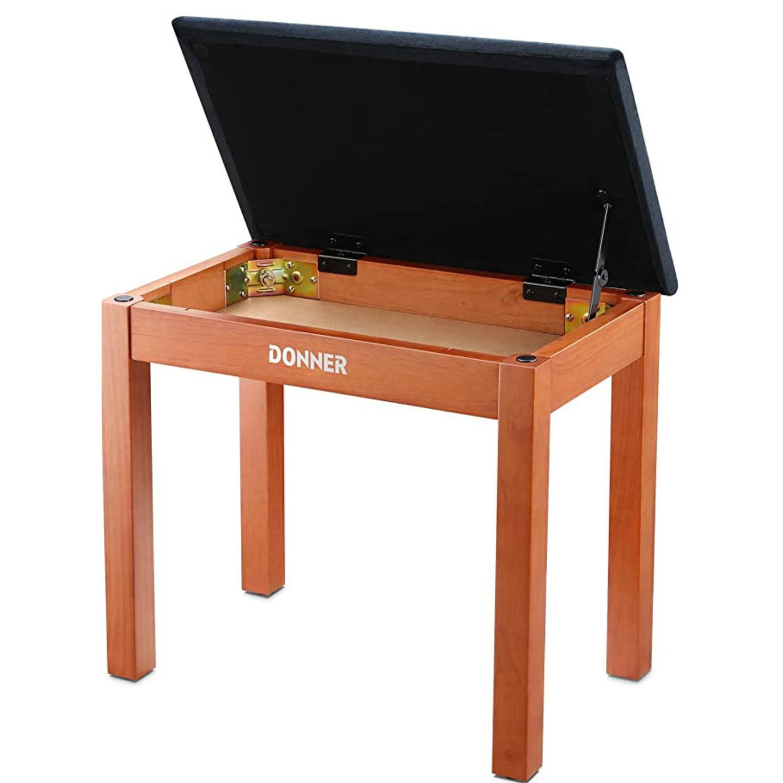 Donner DKB-10 Wood Piano Bench with Storage High-Density Suede Cushion Chair Wood Color