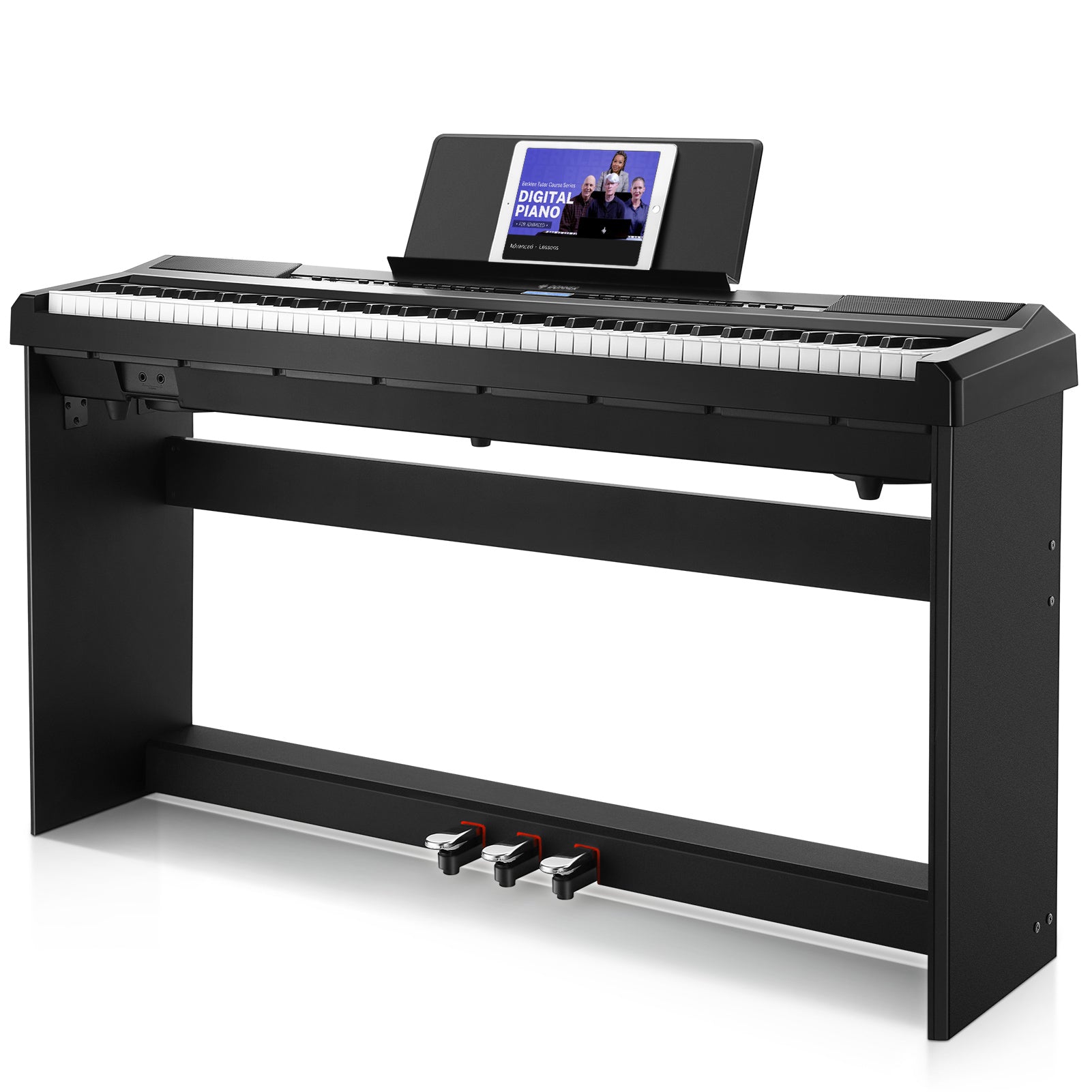 Donner DEP-20 88 Key Weighted Digital Piano with Furniture Stand & 3-Pedal-Blalck##