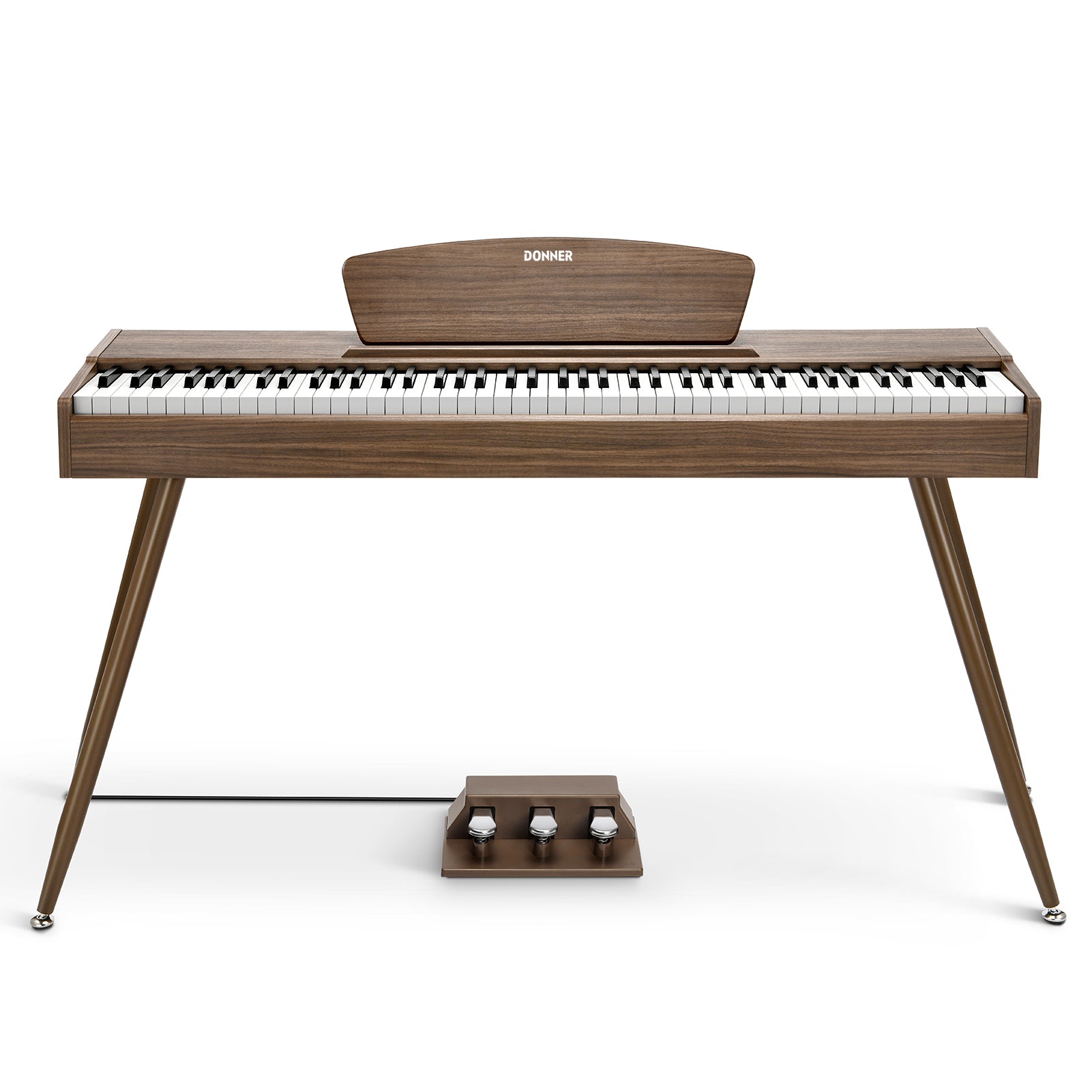 Donner DDP-80 Wooden Beginner 88 Key Weighted Upright Digital Piano-Walnut##