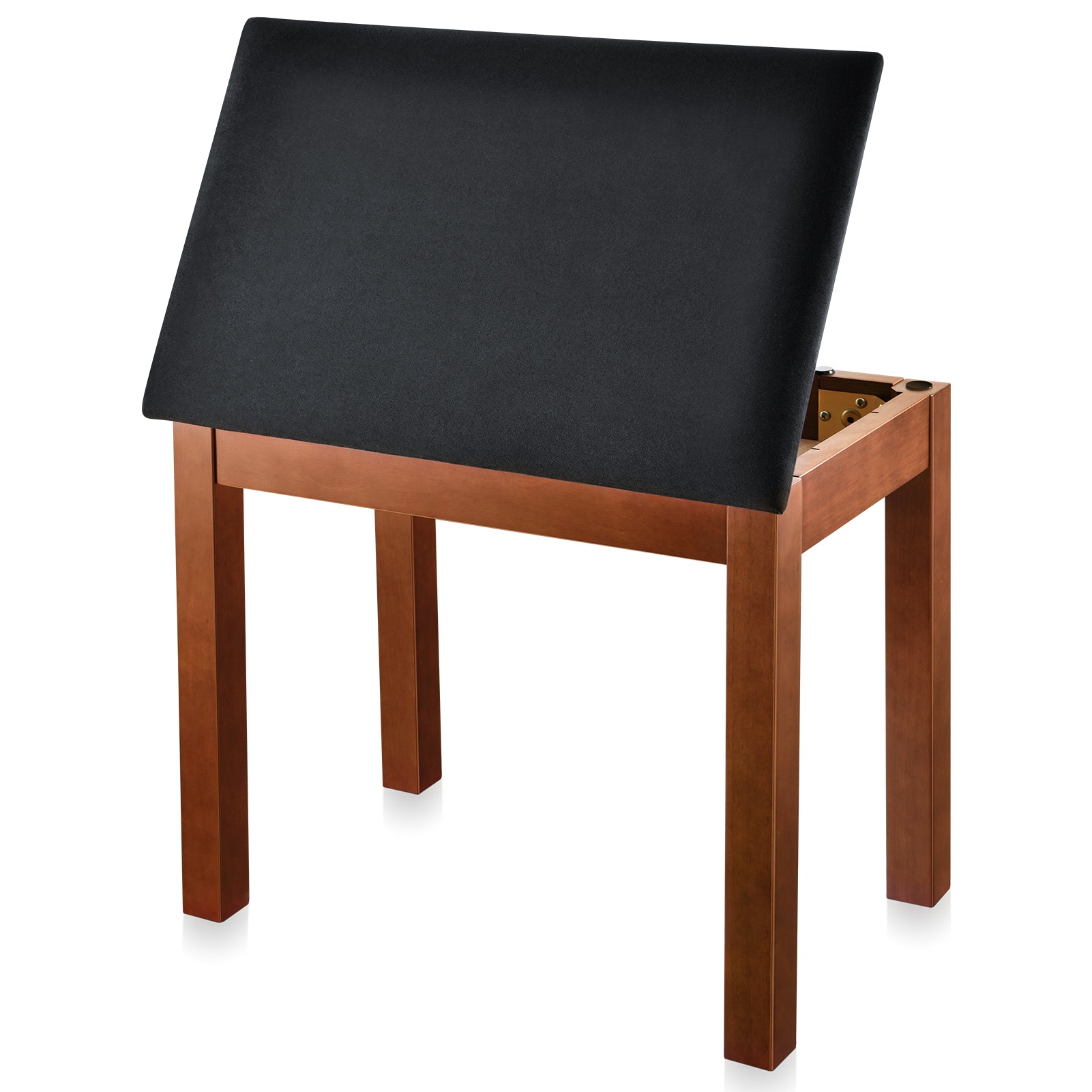 Donner DKB-10 Solid Wood Piano Bench with Storage High-Density Cushion Chair - Brown