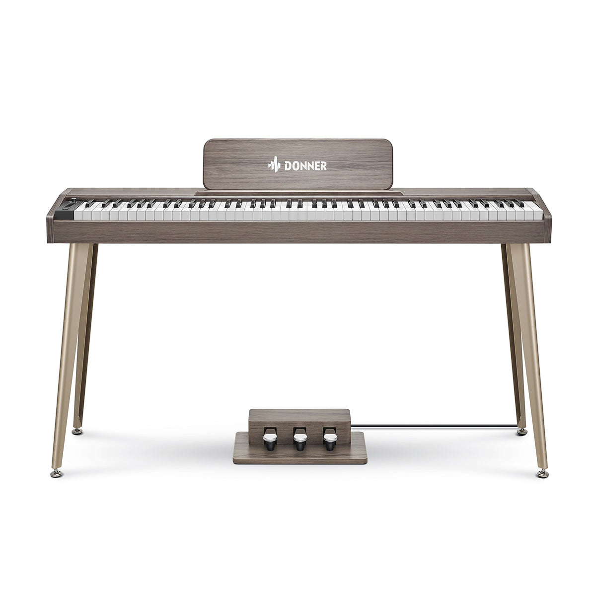 Donner DDP-60 houten digitale buffetpiano met 88 semi-gewogen toetsen en 3 pedalen voor beginners-grijs##