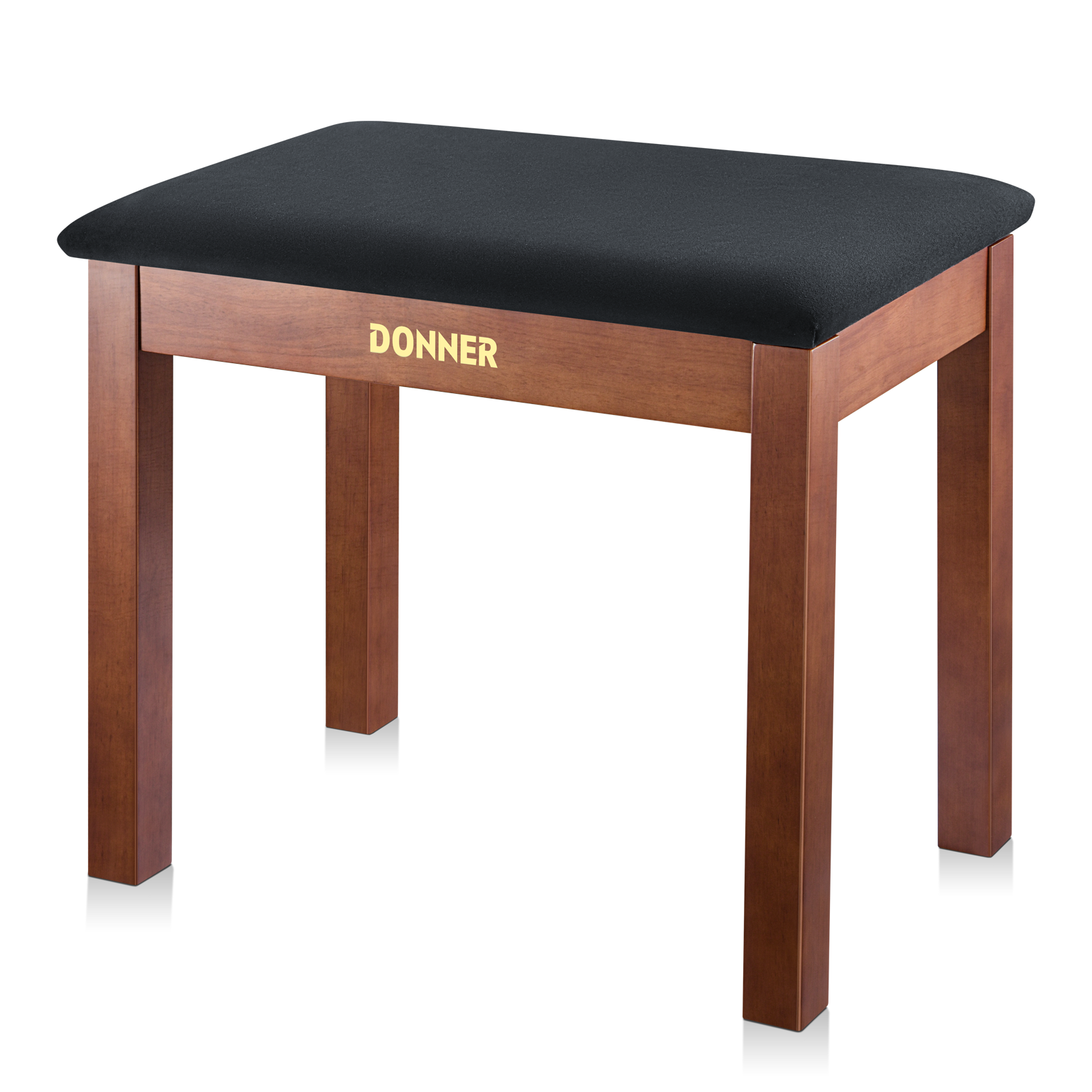 Donner DKB-10 Solid Wood Piano Bench with Storage High-Density Cushion Chair - Brown
