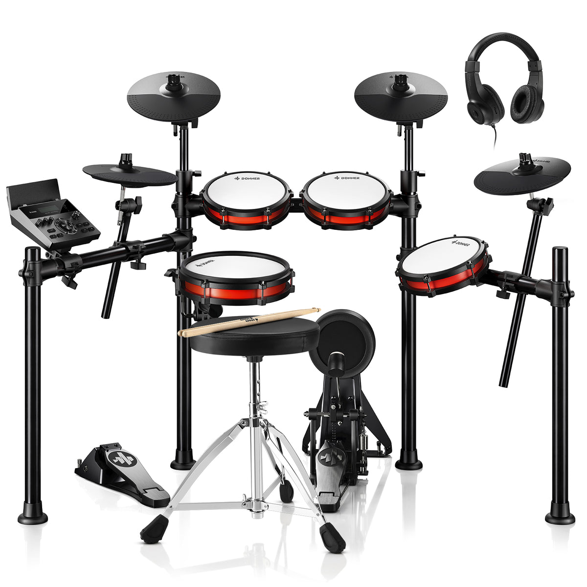 Donner DED-200X Electronic Drum Set-5 Drum 4 Cymbal Set (New Version)##