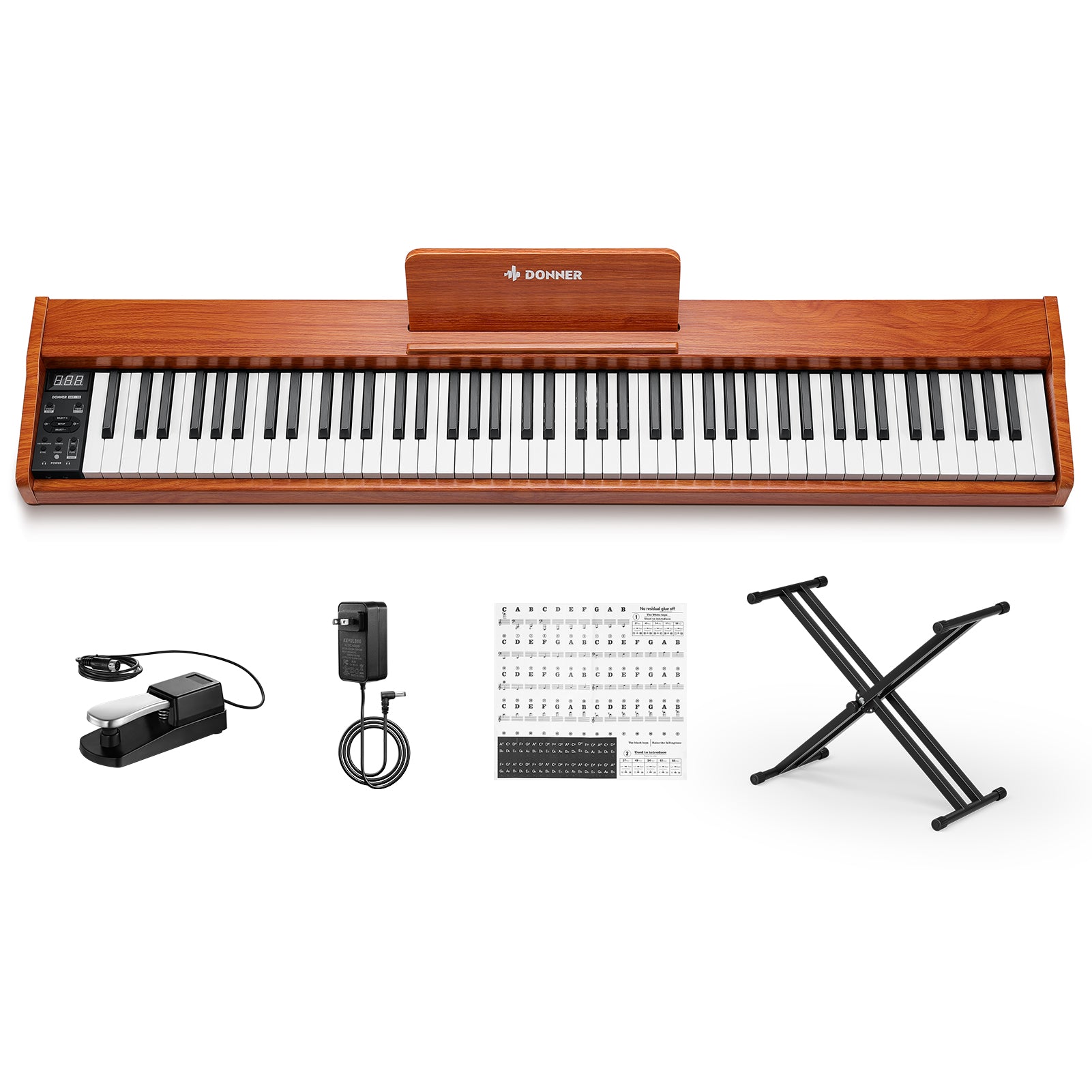 Donner DEP-1S 88 Key Semi-Weighted DIgital Piano With Stand Wooden Style Piano