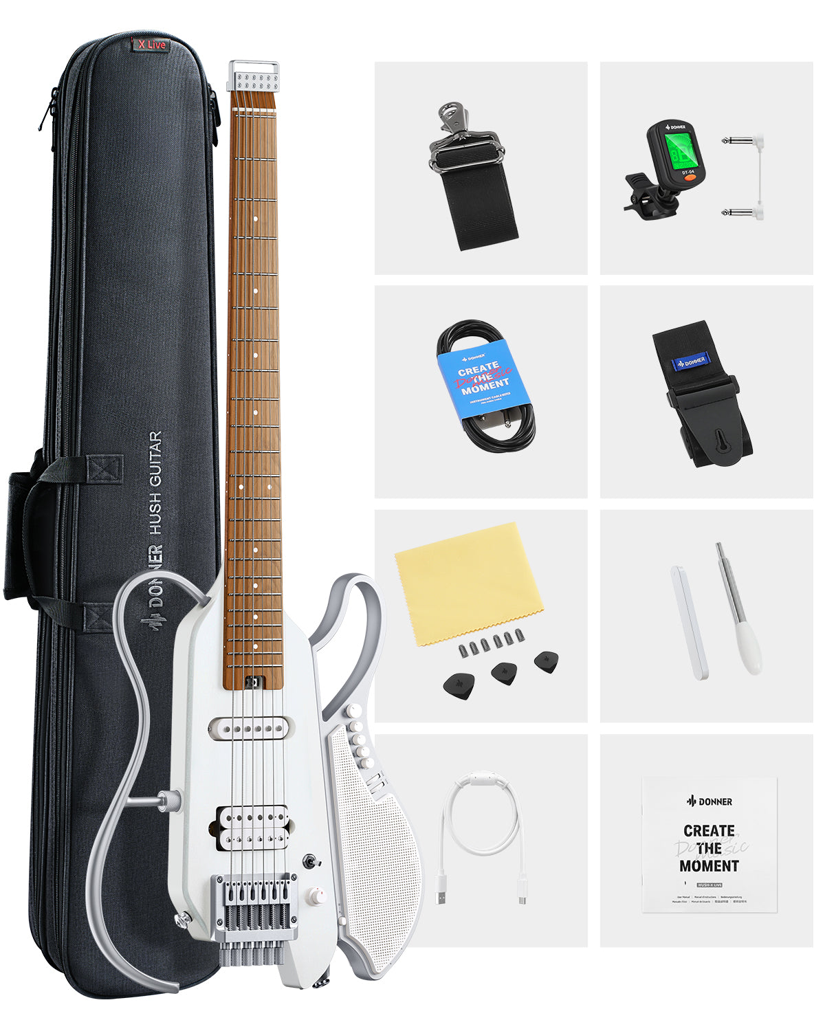 Donner HUSH X LIVE Travel Guitar (MIYAVI Edition Available)