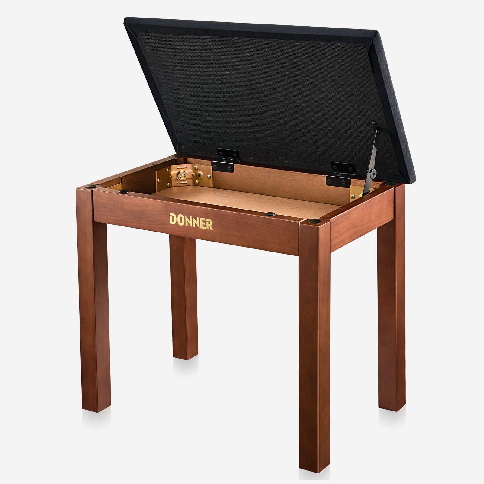 Donner DKB-10 Solid Wood Piano Bench with Storage High-Density Cushion Chair - Brown