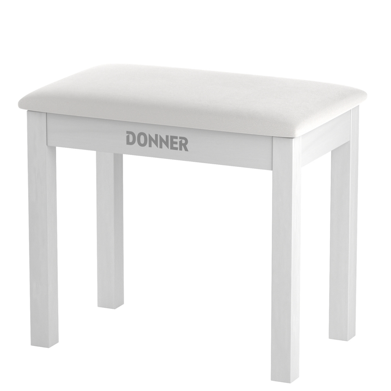 Donner DKB-10 Wood Piano Bench with Storage High-Density Suede Cushion Chair White