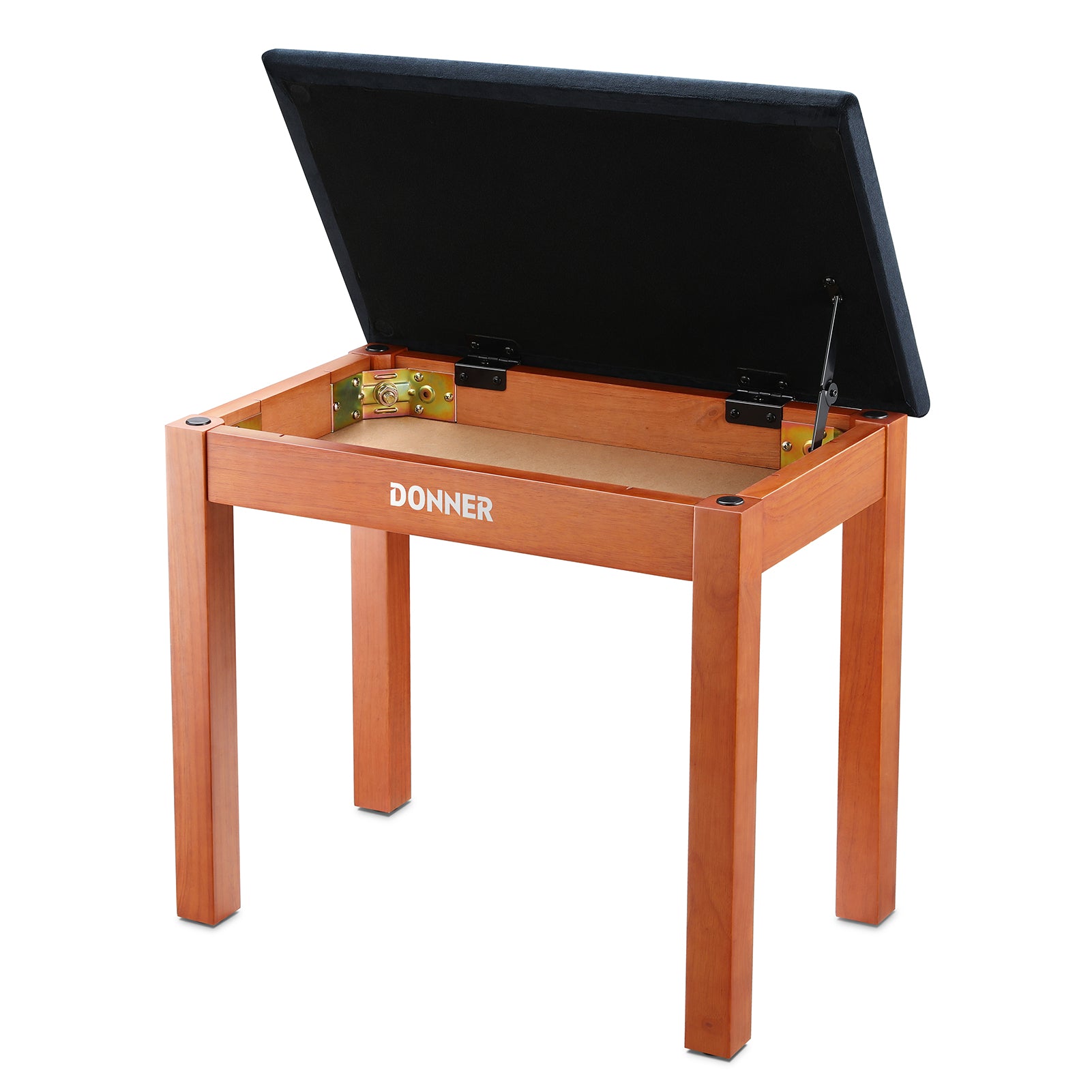 Donner DKB-10 Wood Piano Bench with Storage High-Density Suede Cushion Chair Wood Color