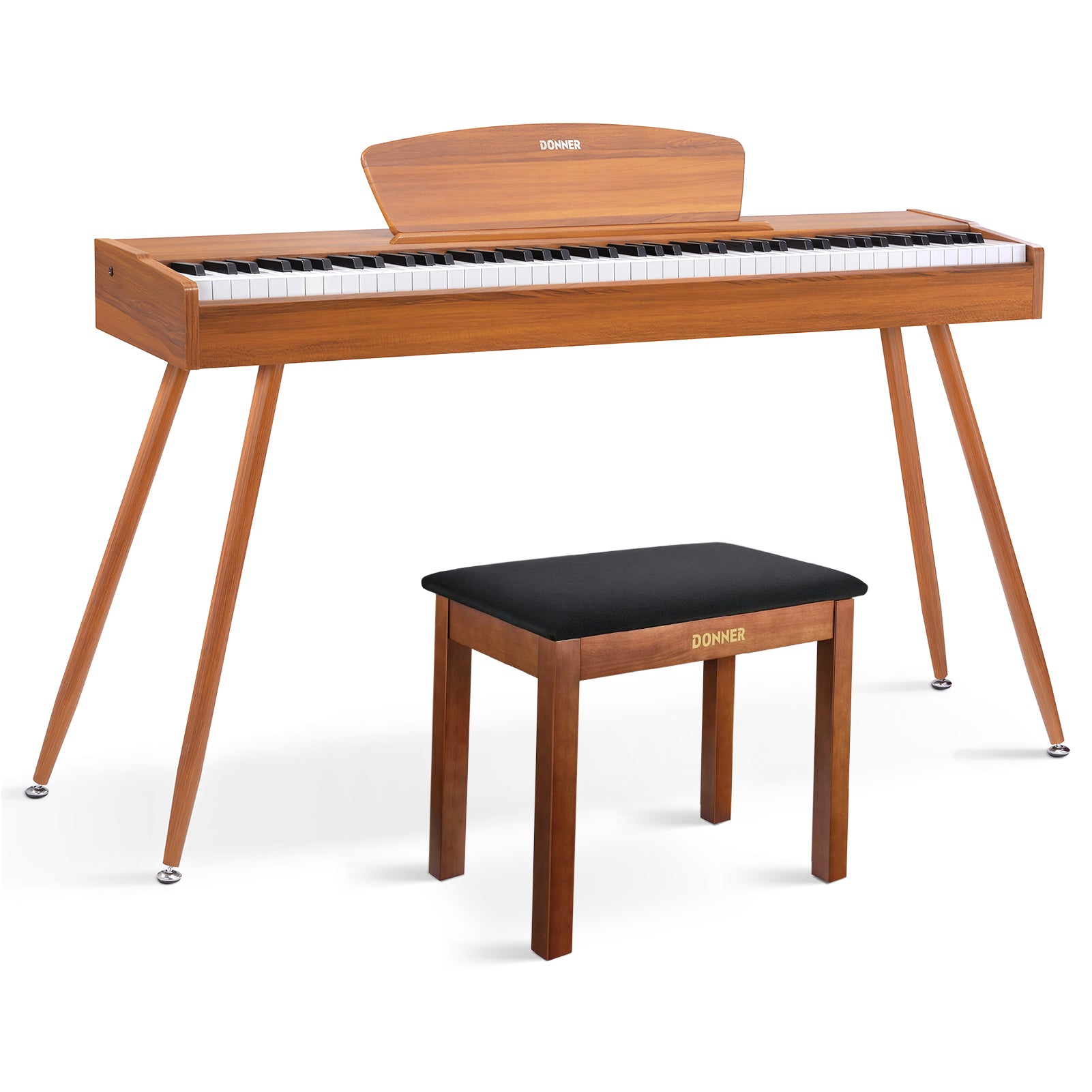 Donner DDP-80 Wooden Beginner 88 Key Weighted Upright Digital Piano-Natural##
