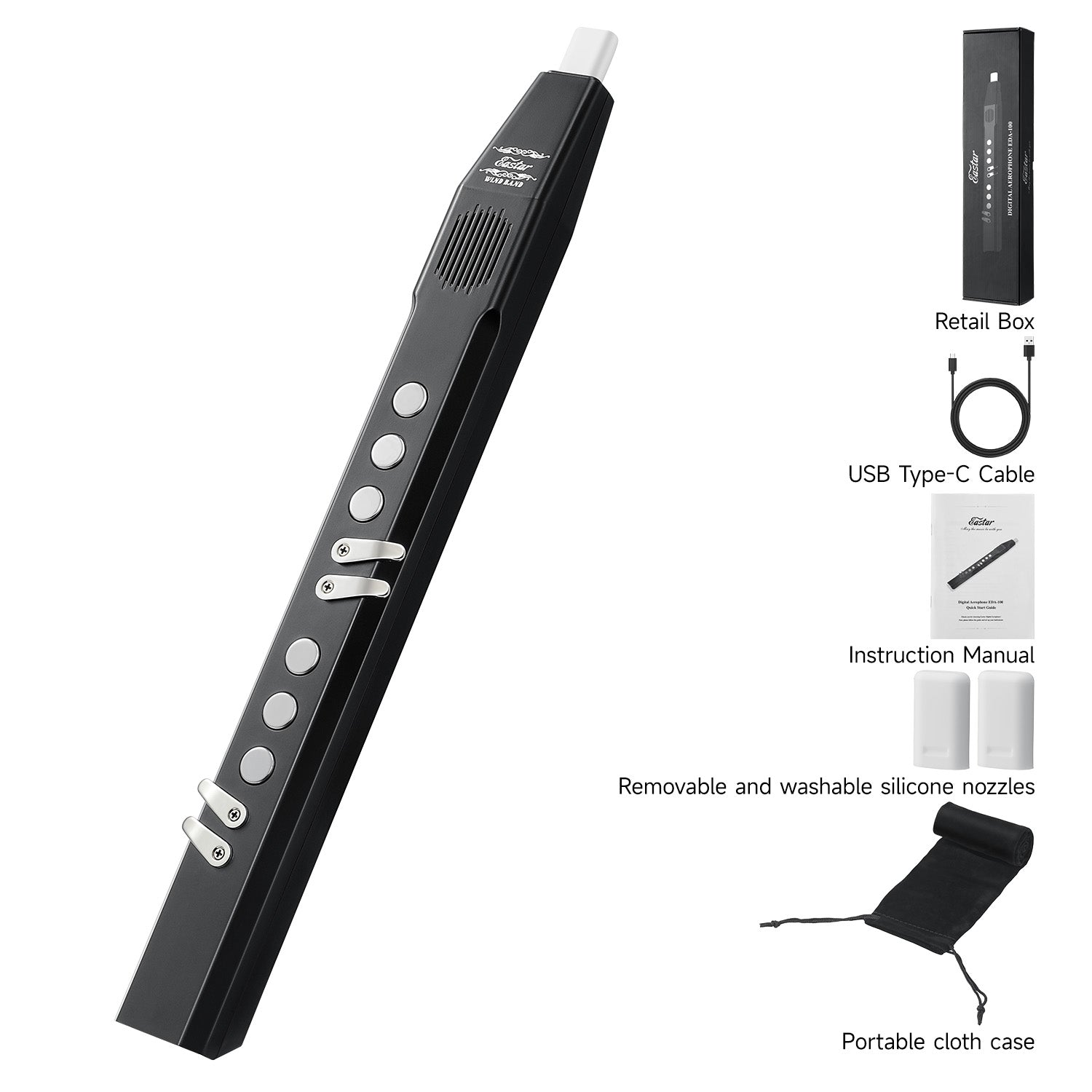 Eastar EDA-100 Digital Wind Instrument Black