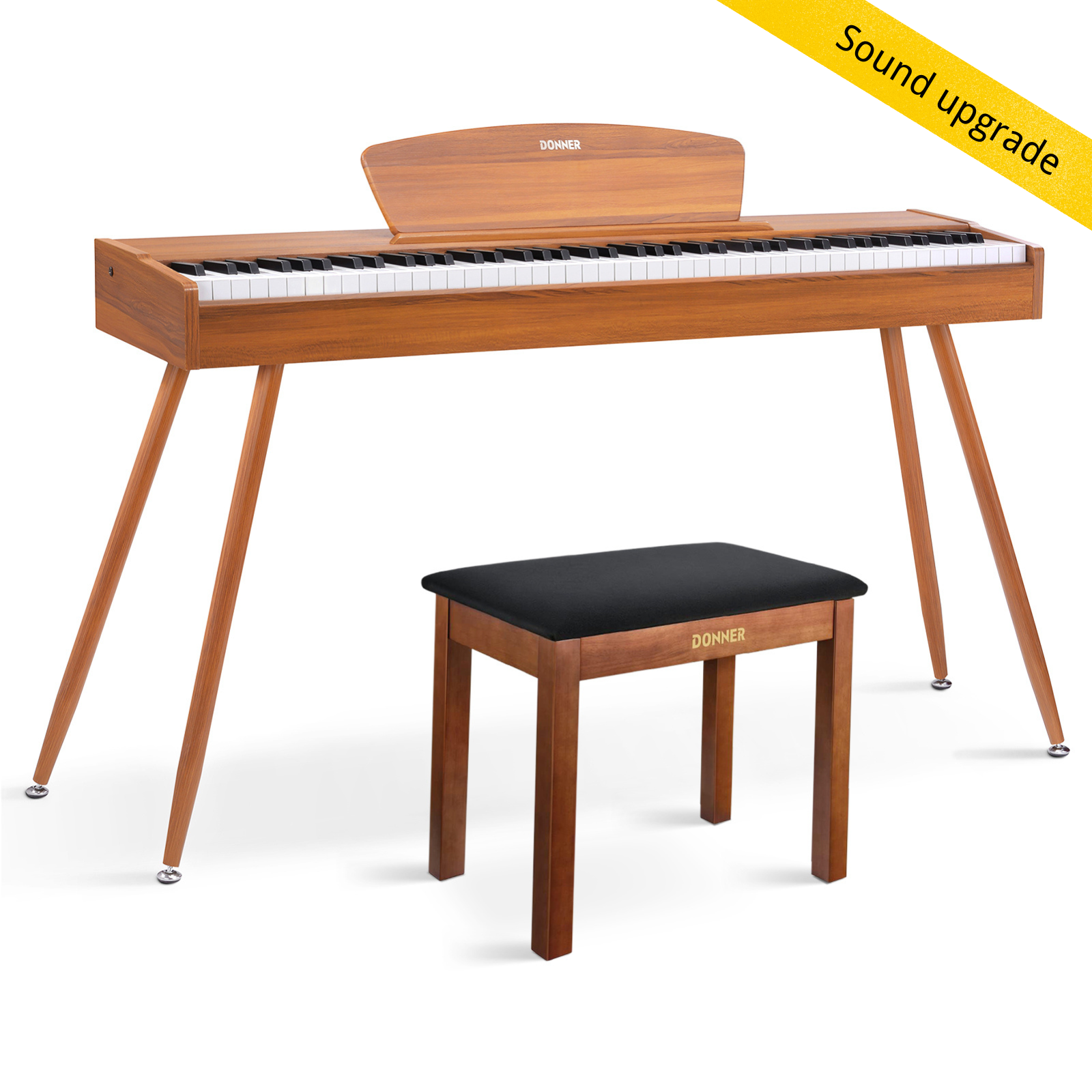 Donner DDP-80 Wooden Beginner 88 Key Weighted Upright Digital Piano-Natural Sound Upgrade##