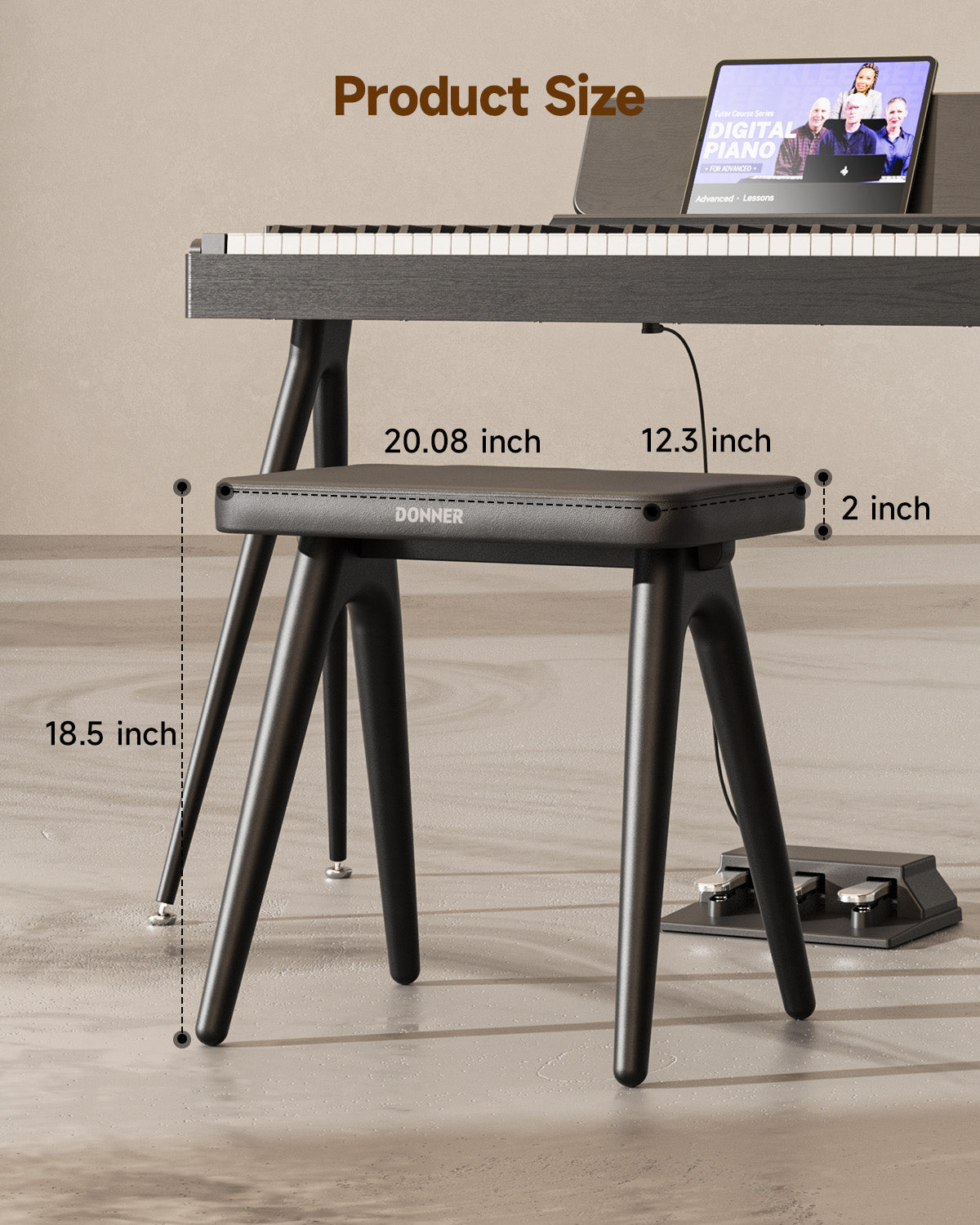 Banc de piano en bois Donner DKB-100