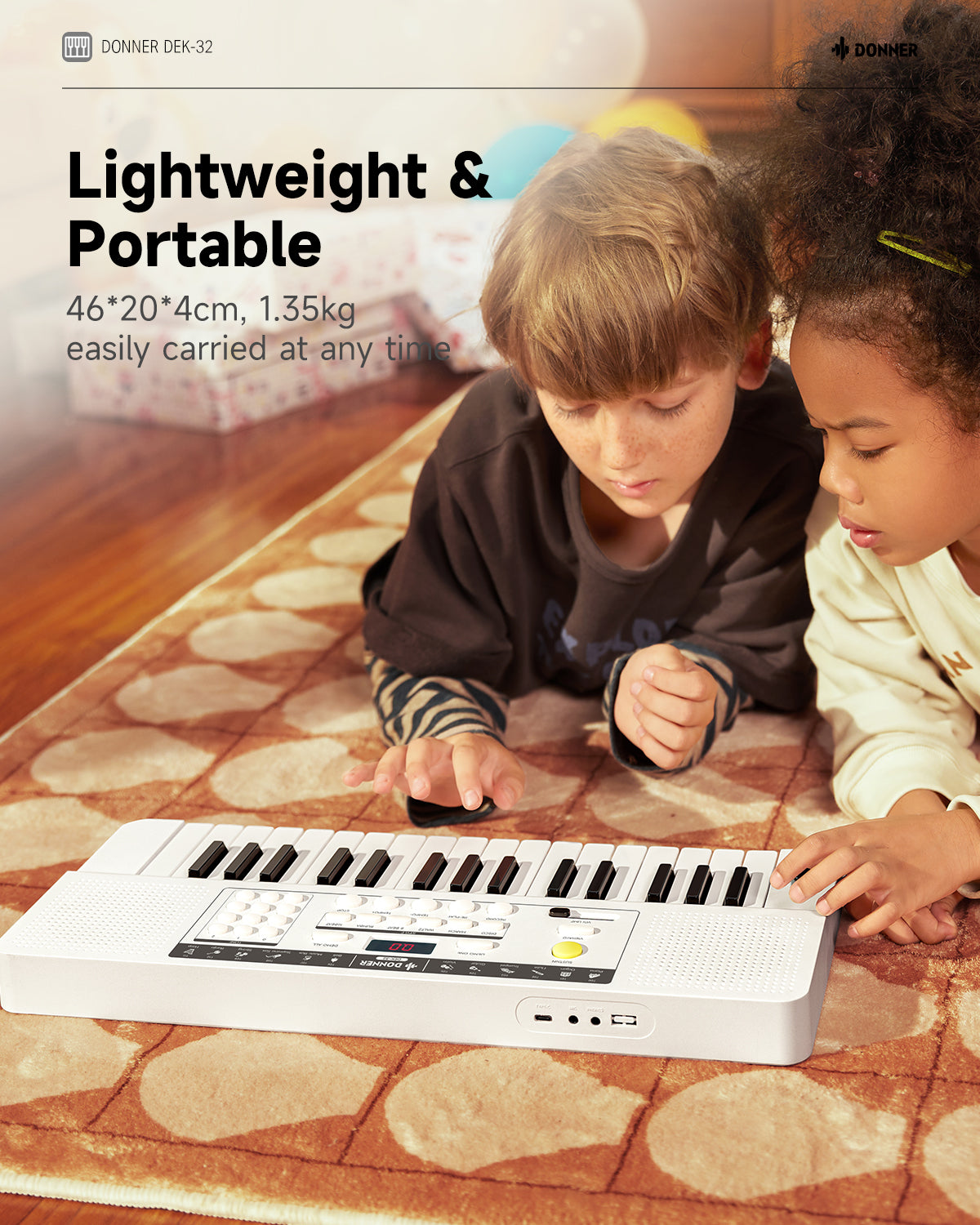 Donner DEK-32 32 keys Electronic Keyboard-White