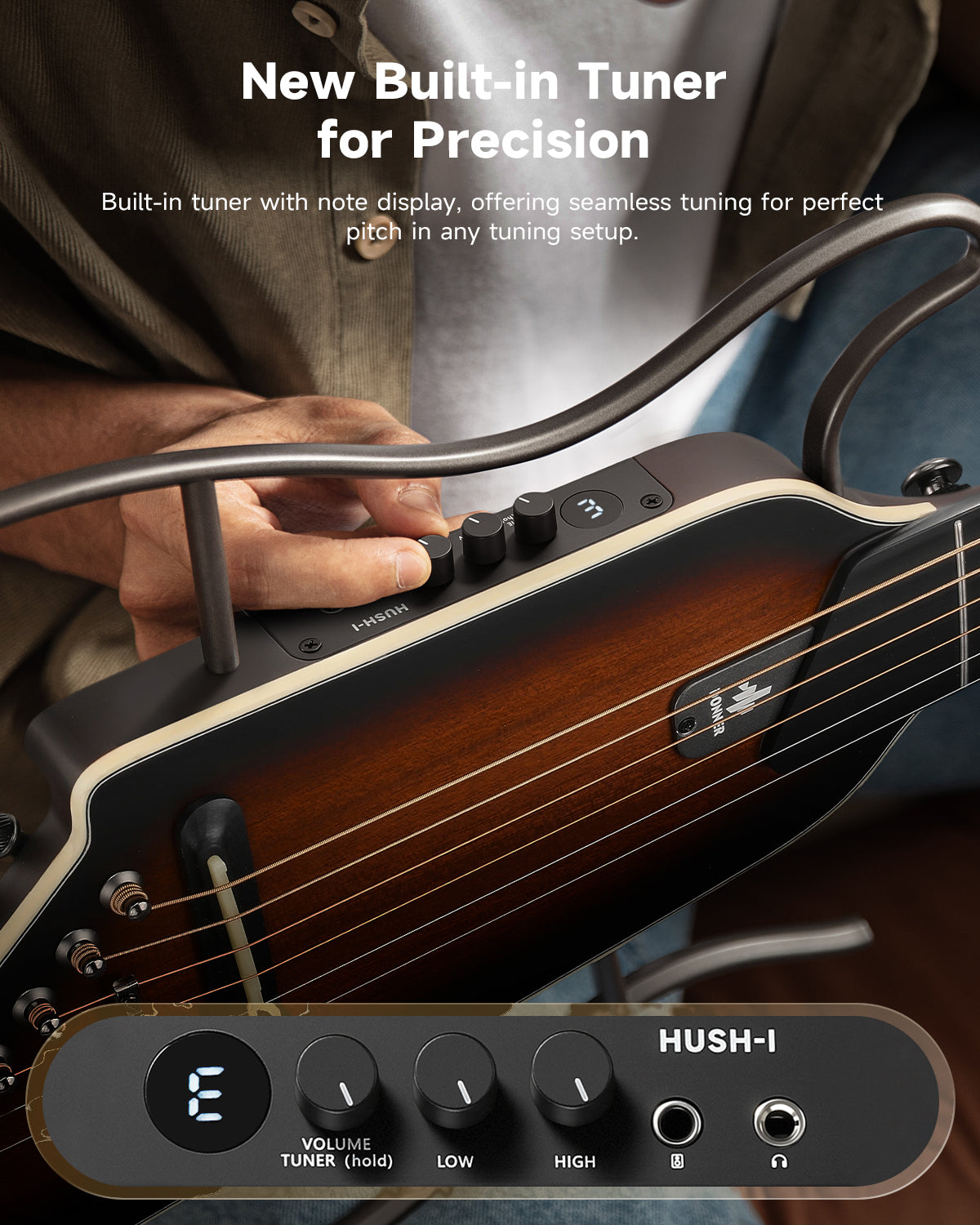 Donner HUSH I Evo2 Guitar-Sunburst##