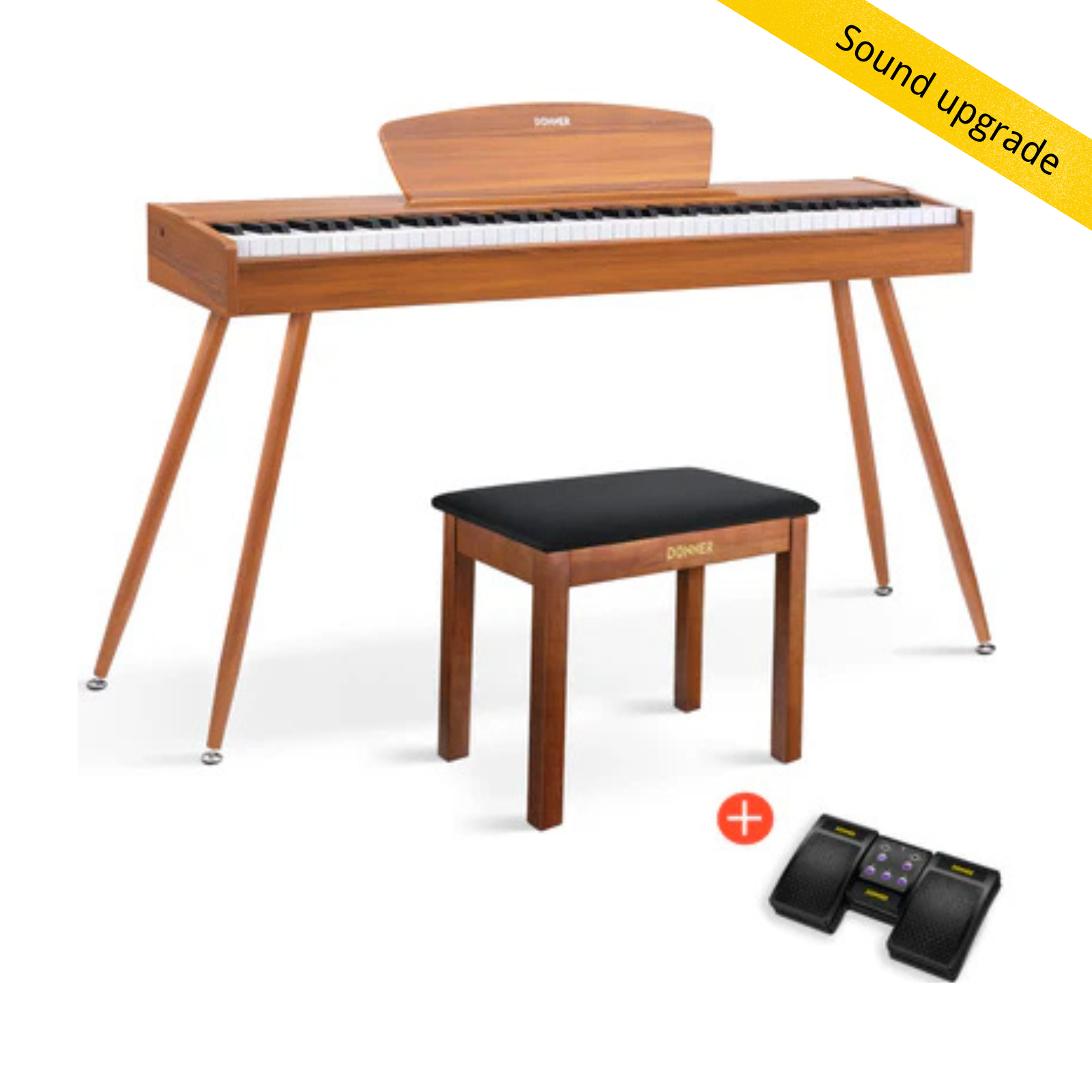 Donner DDP-80 Wooden Beginner 88 Key Weighted Upright Digital Piano-Natural Sound Upgrade##