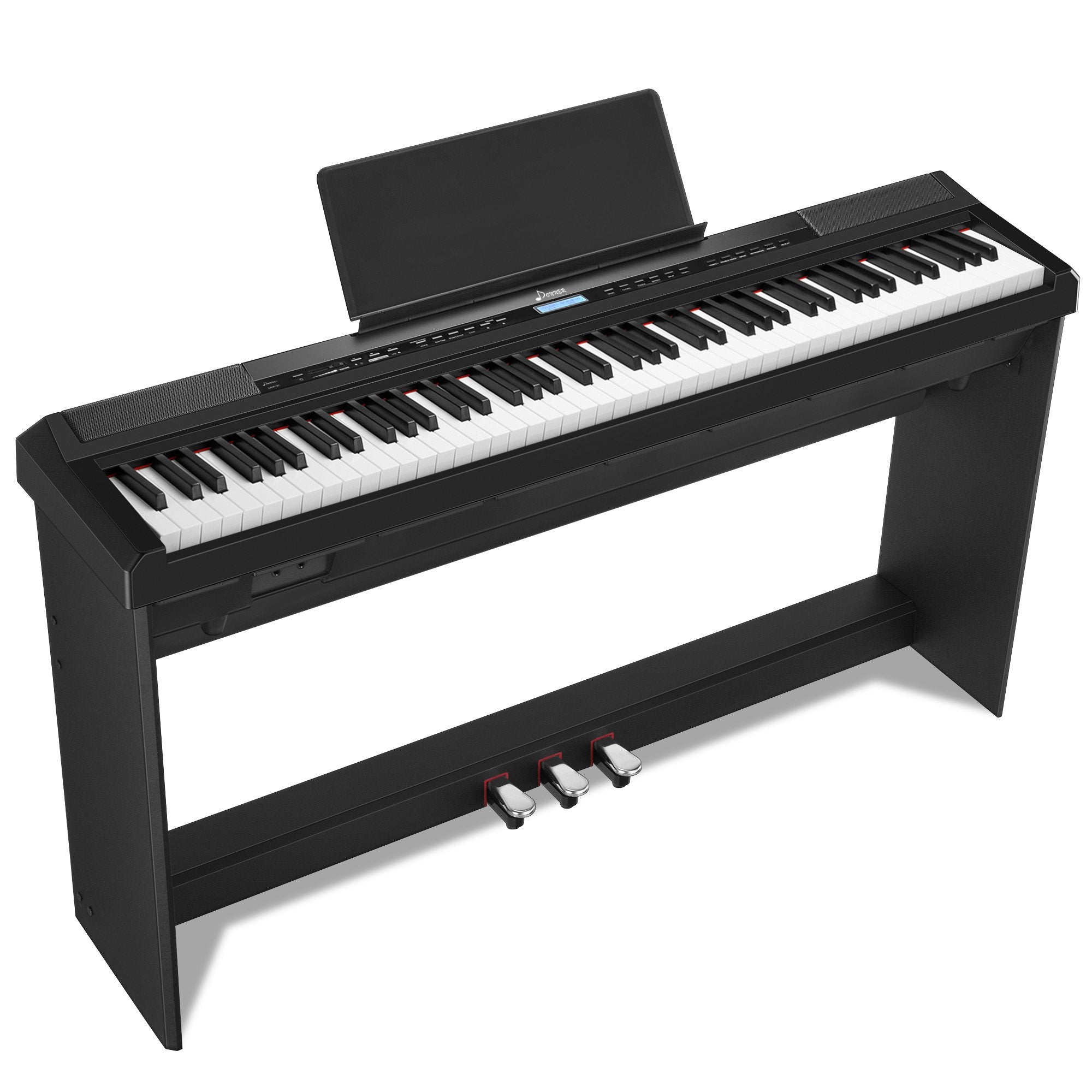 Donner DEP-20 88 Key Weighted Digital Piano with Furniture Stand & 3-Pedal-Blalck##