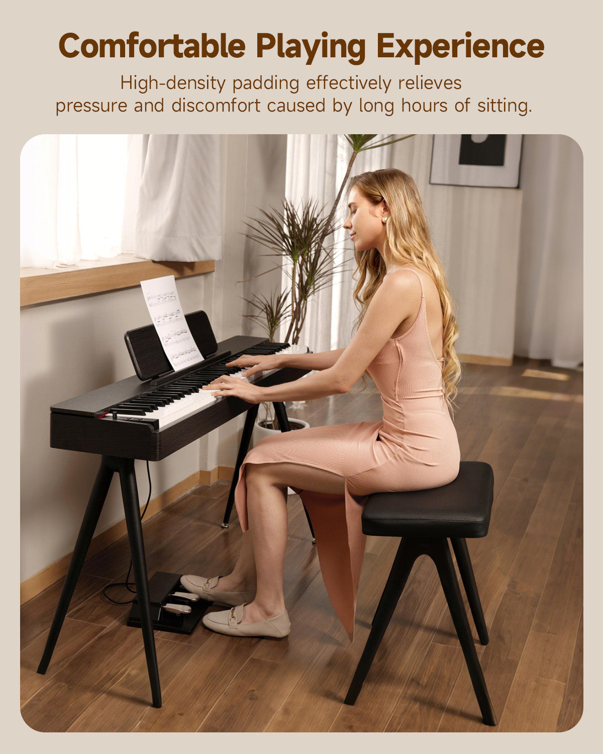 Banc de piano en bois Donner DKB-100