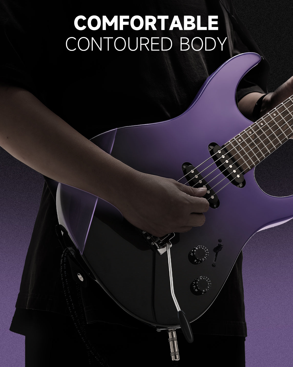 Donner DMT-66 Electric Guitar with Ceramic Single-Coil-Purple##