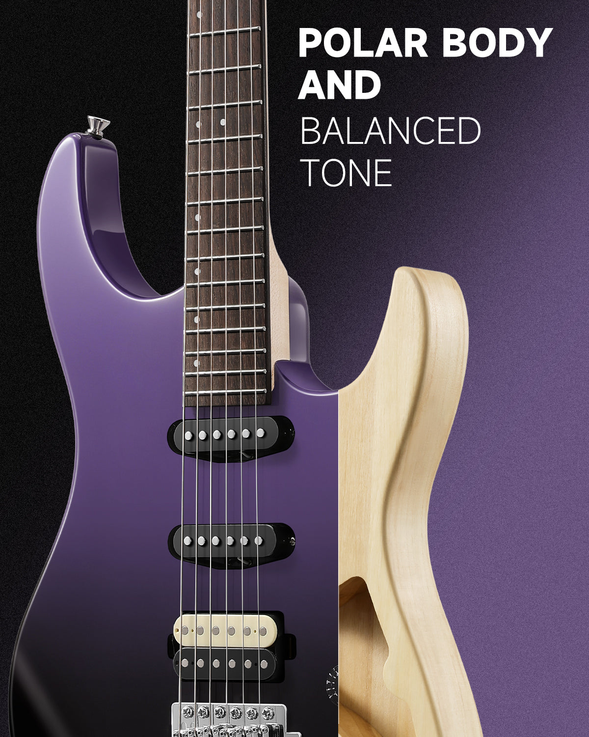 Donner DMT-66 Electric Guitar with Ceramic Single-Coil-Purple##