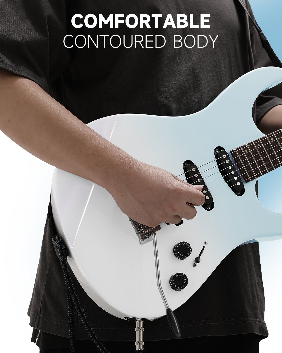 Donner DMT-66 Electric Guitar with Ceramic Single-Coil-Blue##