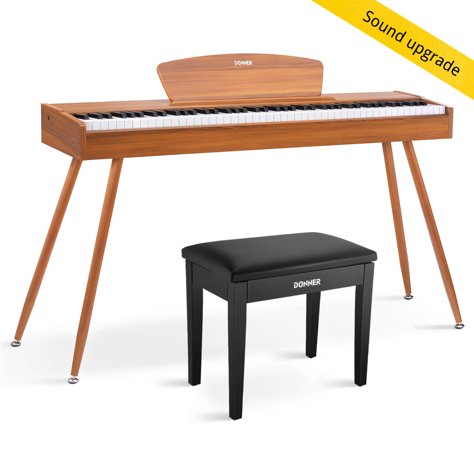Donner DDP-80 Wooden Beginner 88 Key Weighted Upright Digital Piano-Natural Sound Upgrade##