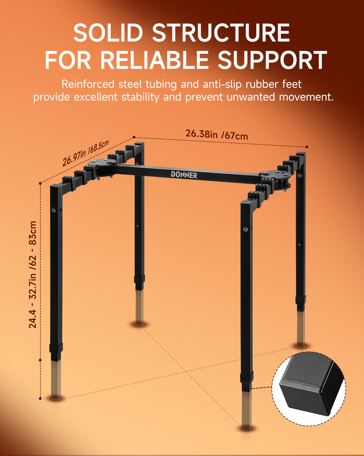 Donner DKS-200 Sturdy Keyboard Stand, Black