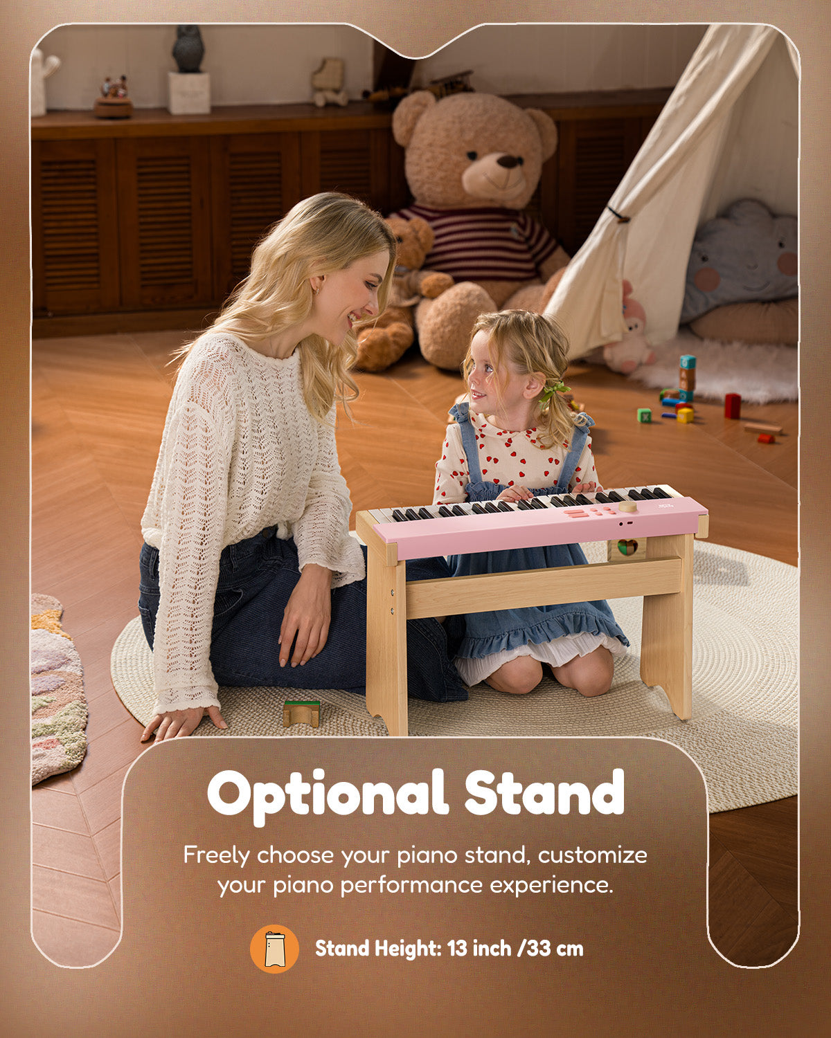 Eastar KIDO V20 Mini Digital Keyboard with 44 Keys and Stand-Pink##