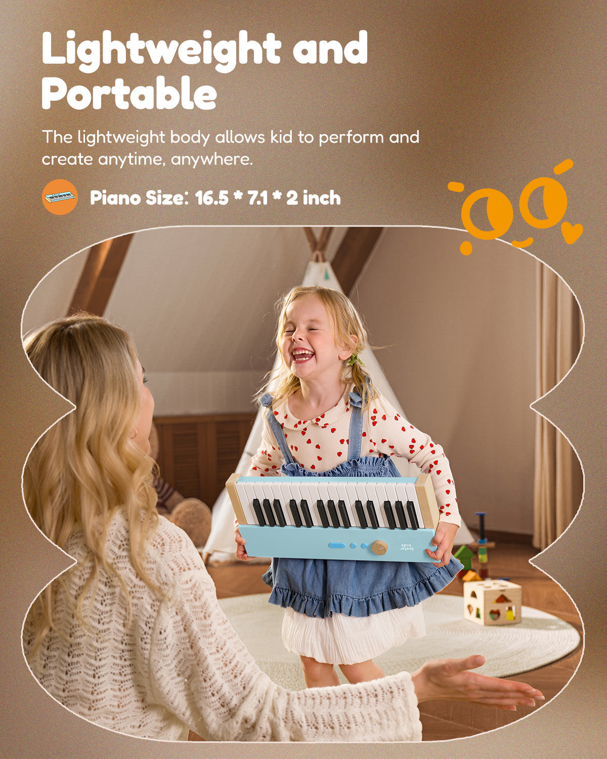 Eastar KIDO V-10 32 Keys Mini Digital Keyboard-Blue##