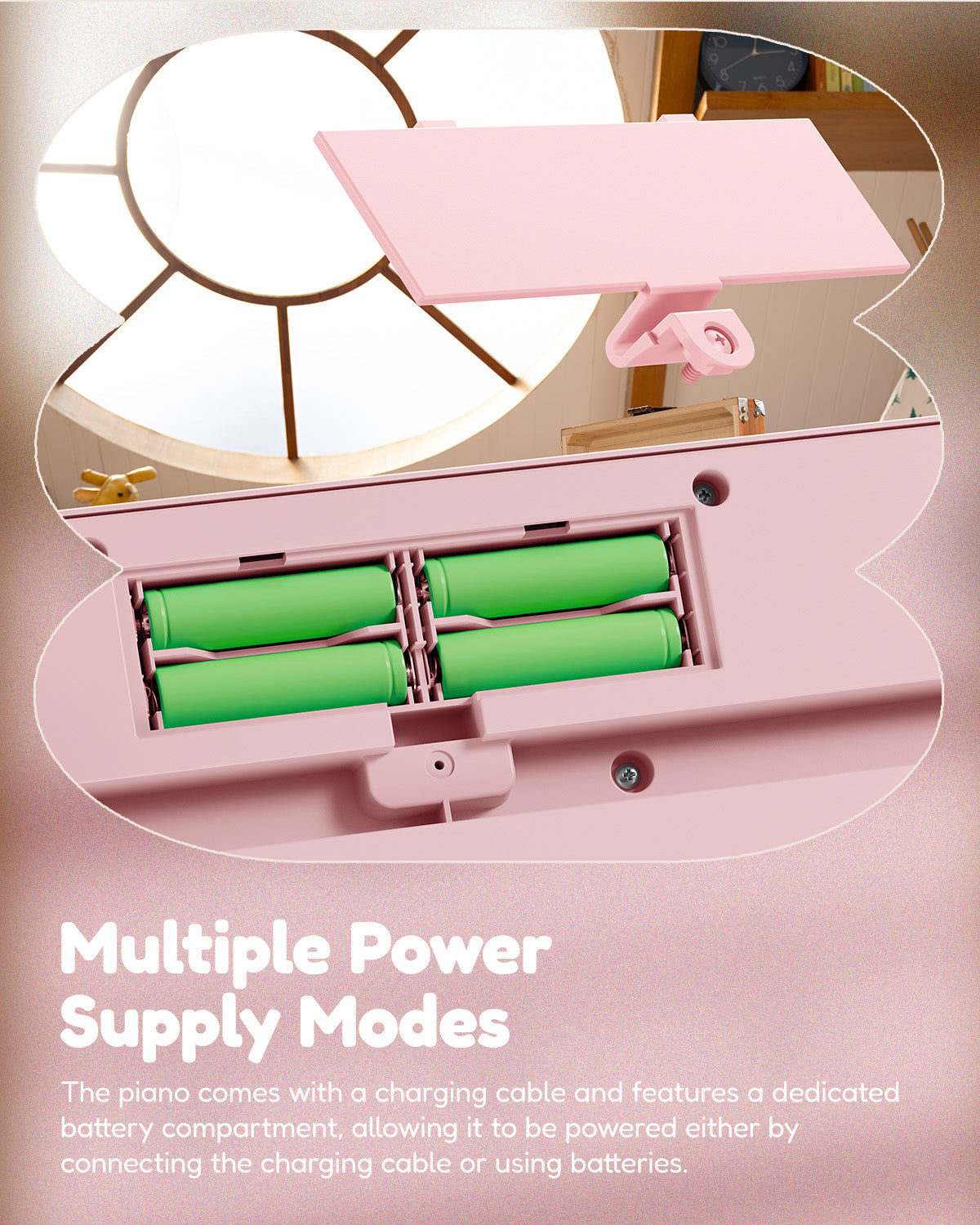 Eastar KIDO V20 Mini Digital Keyboard with 44 Keys and Stand-Pink##