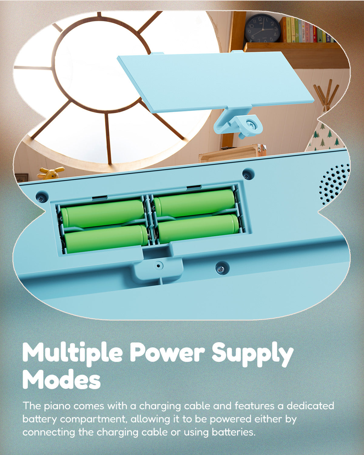 Eastar KIDO V-10 32 Keys/44 Keys Mini Digital Keyboard-44-key keyboard with stand blue##